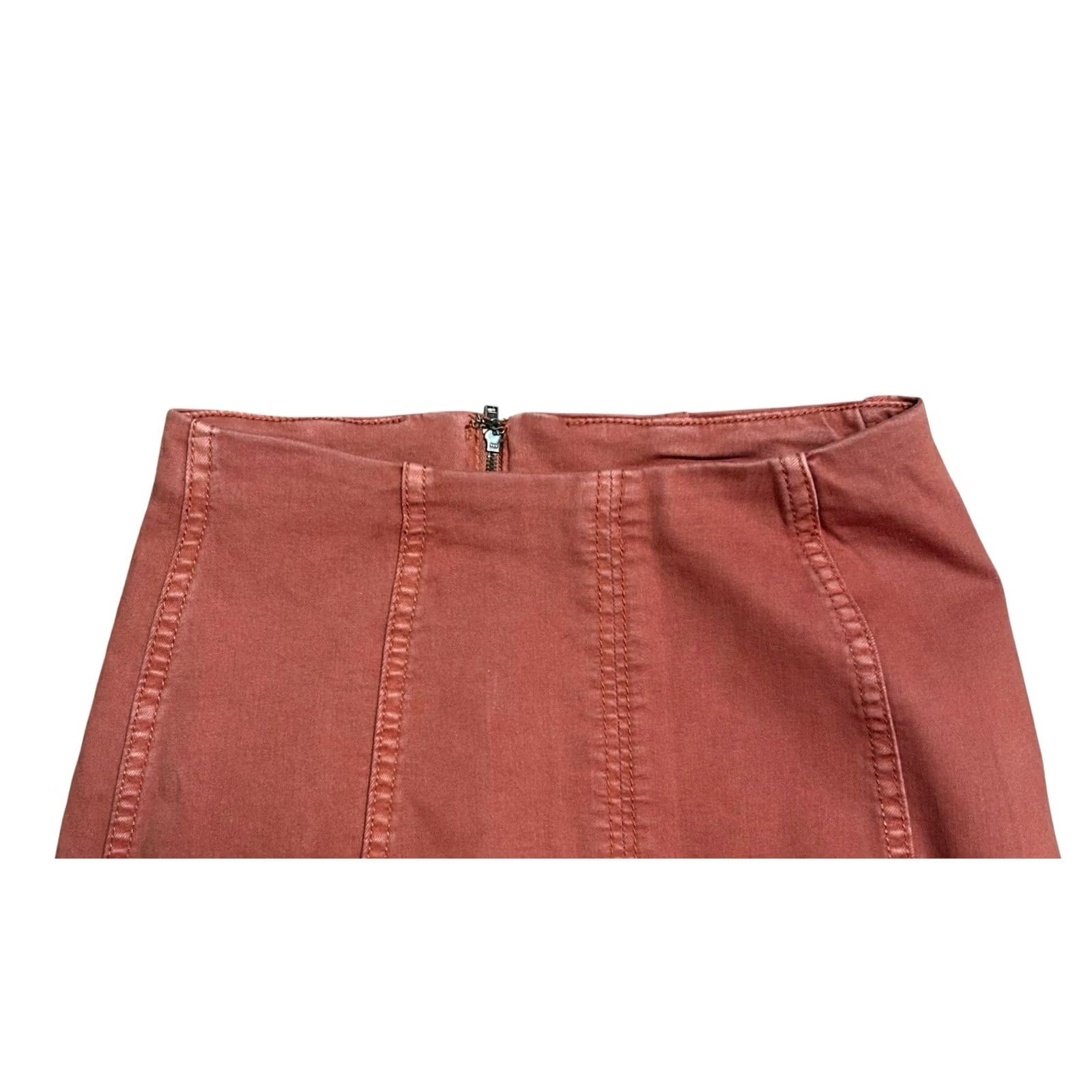 Free People Free People Modern Femme Denim Short Mini Skirt Copper Brown/Orange Size 2 Women Size 26" / US 2 / IT 38 - 4 Thumbnail