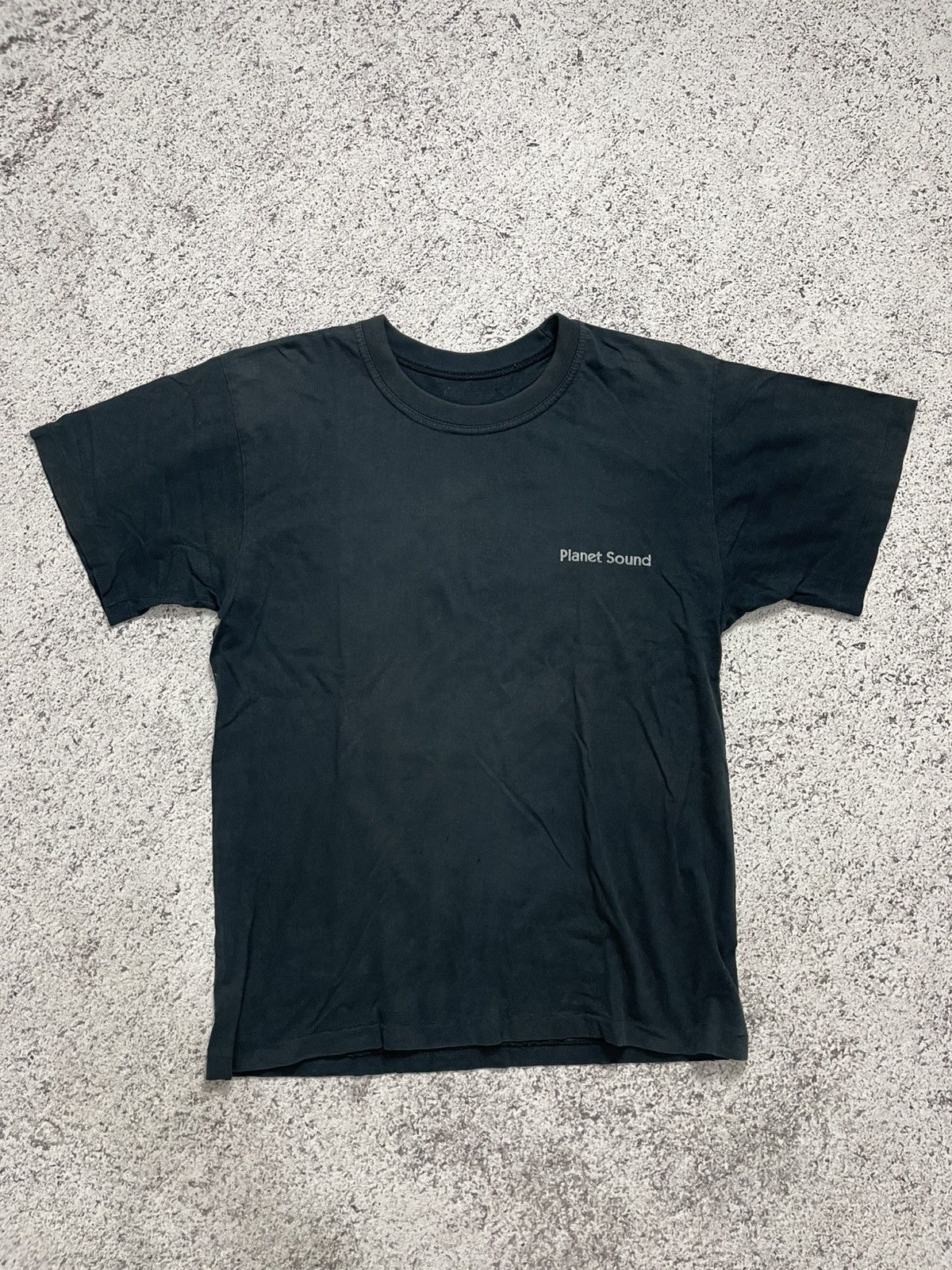 VINTAGE PLANET SOUND FADED BLACK THRASHED TSHIRT