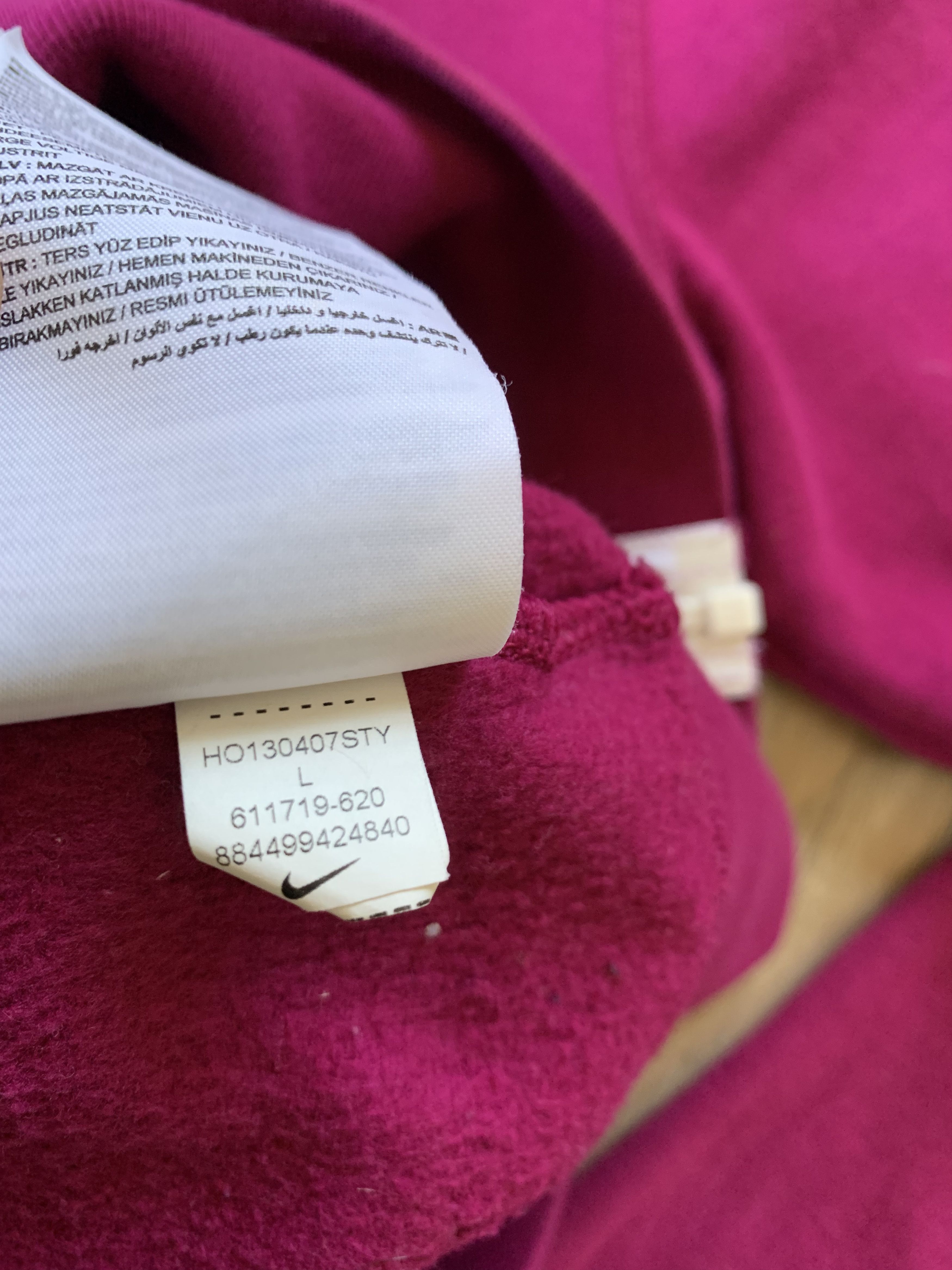Nike × Vintage Nike Womens Cotton Purple Zip Hoodie Size L / US 10 / IT 46 - 7 Thumbnail