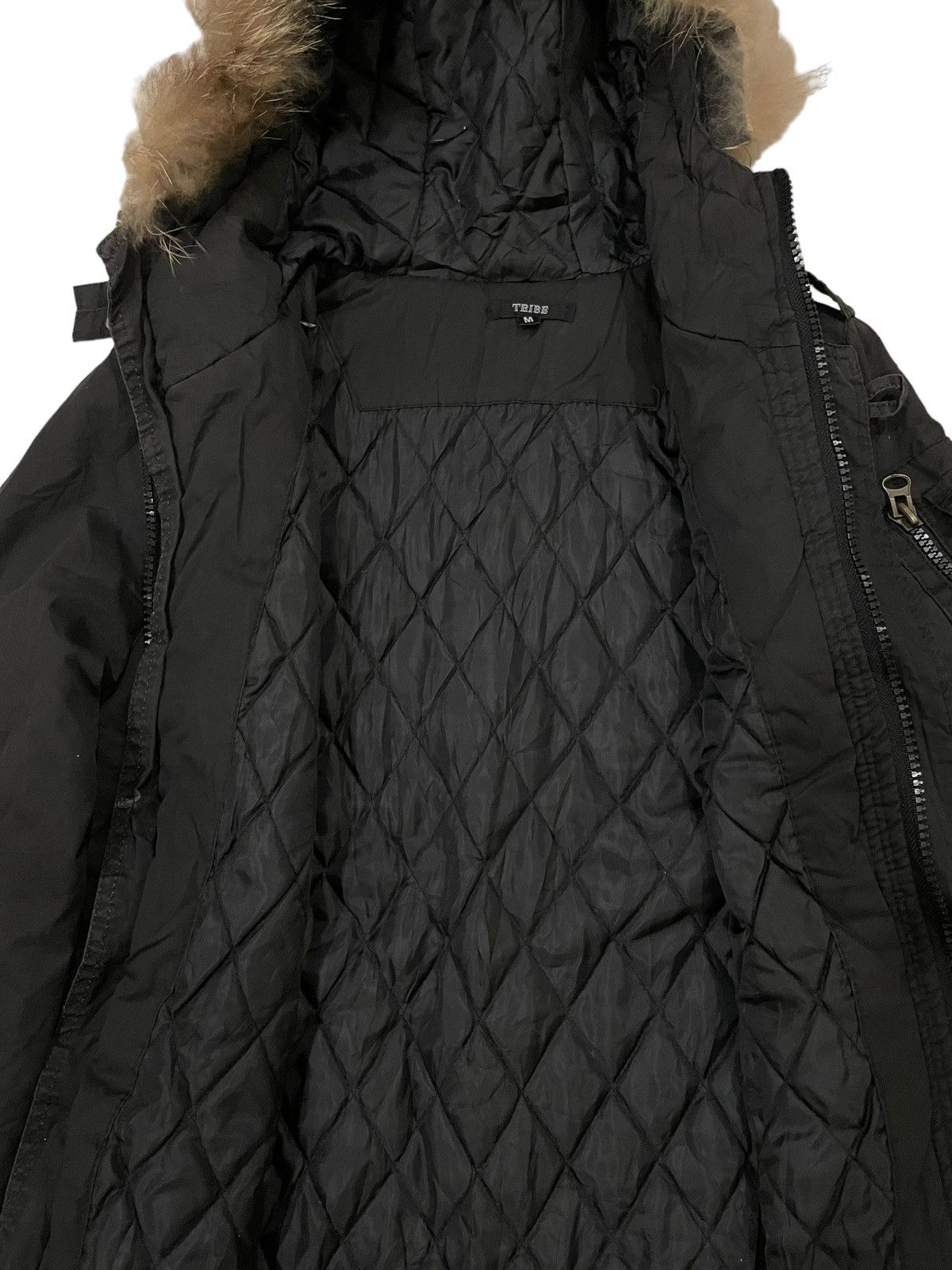 Japanese Brand × Vintage TRIBE Raccoon Fur Hooded Puffer Bondage Punk Jacket Size US M / EU 48-50 / 2 - 10 Thumbnail