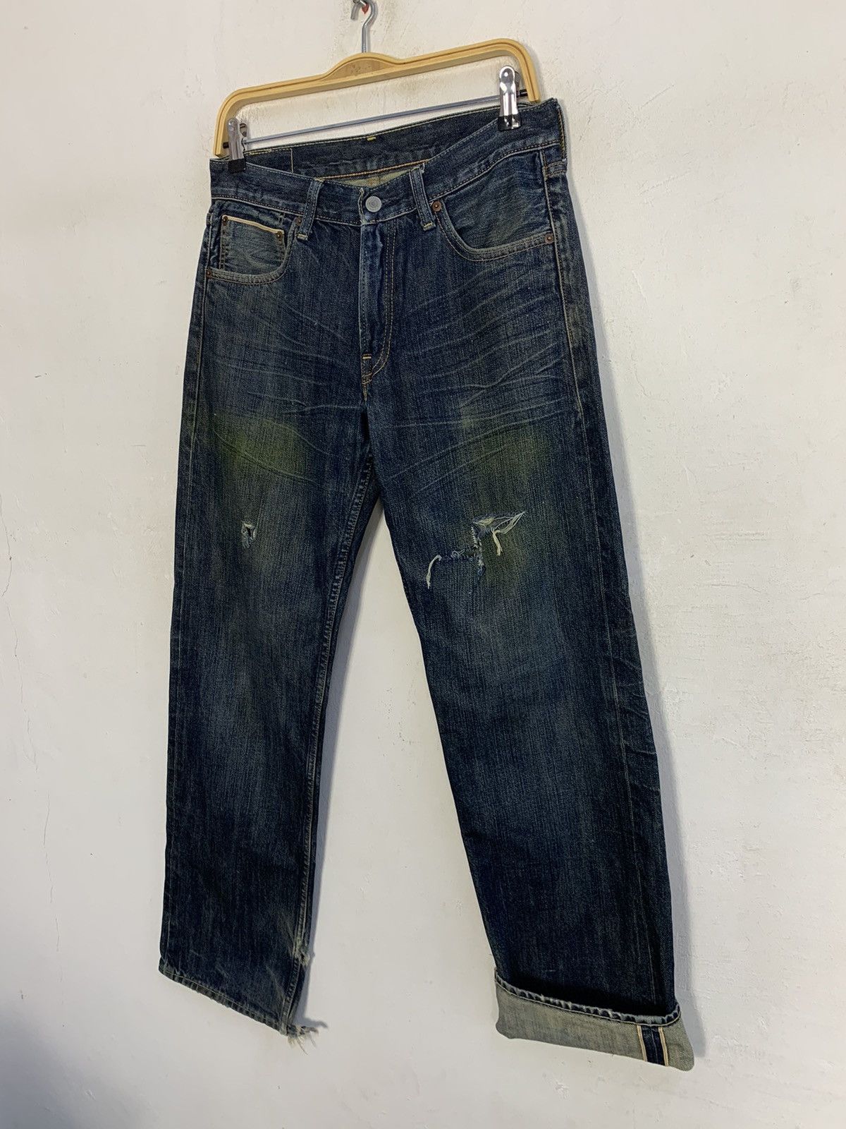 Other Levi’s Strauss Lot 503 Selvedge Indigo Distressed Denim Size US 30 / EU 46 - 4 Thumbnail