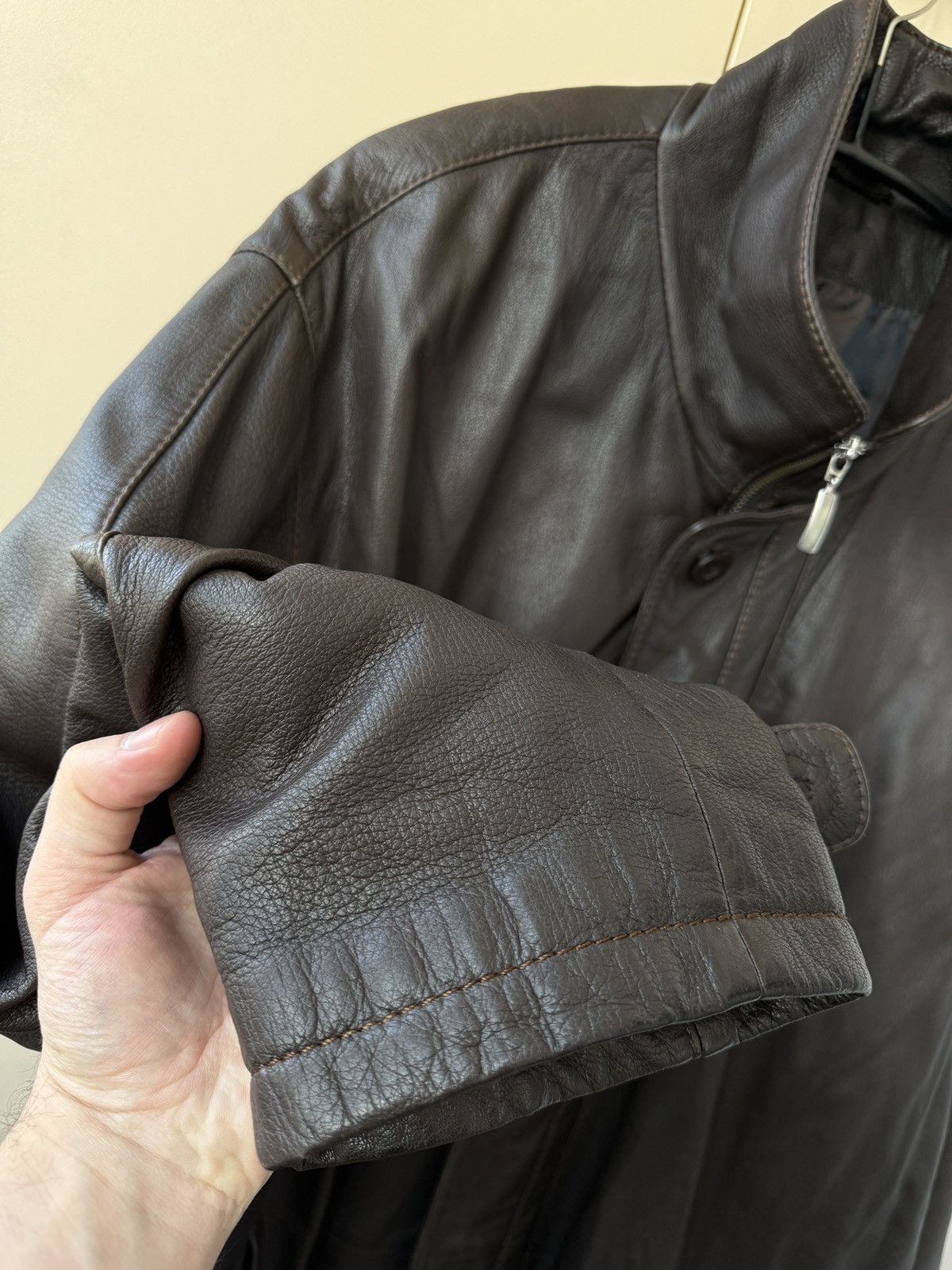 Genuine Leather Echt Leder Deer leather jacket brown Size US XXL / EU 58 / 5 - 4 Thumbnail