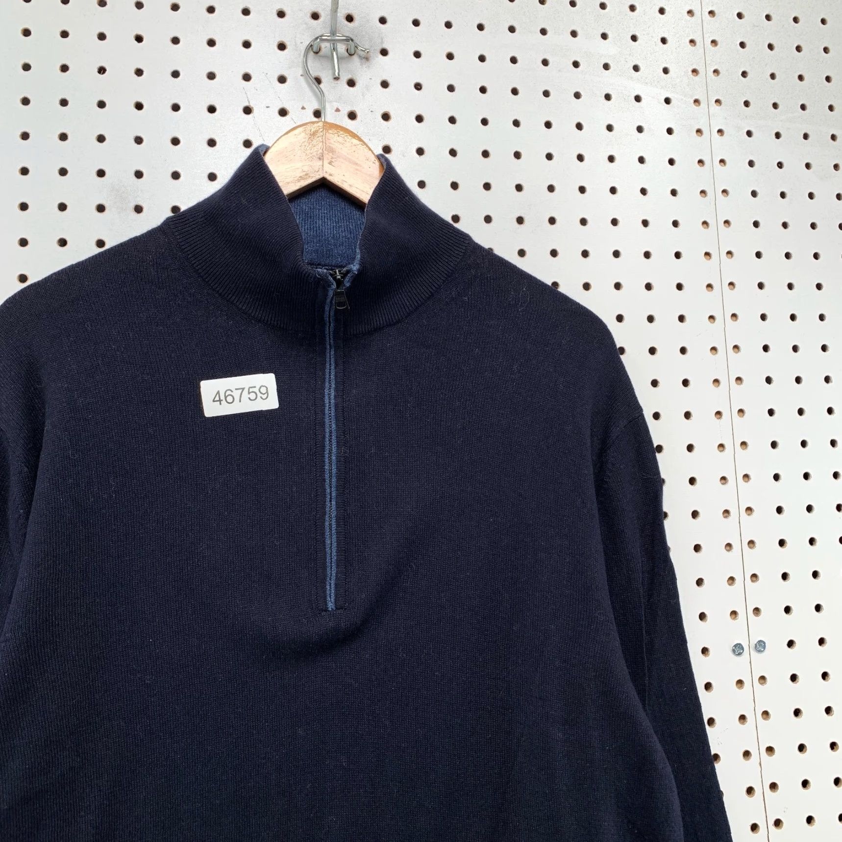 Banana Republic Banana Republic Silk Cashmere Sweater Mens XL Navy Blue 1/4 Zip Work Shirt Knit Mock Neck Long Sleeve Casual Mens Size US XL / EU 56 / 4 - 6 Thumbnail