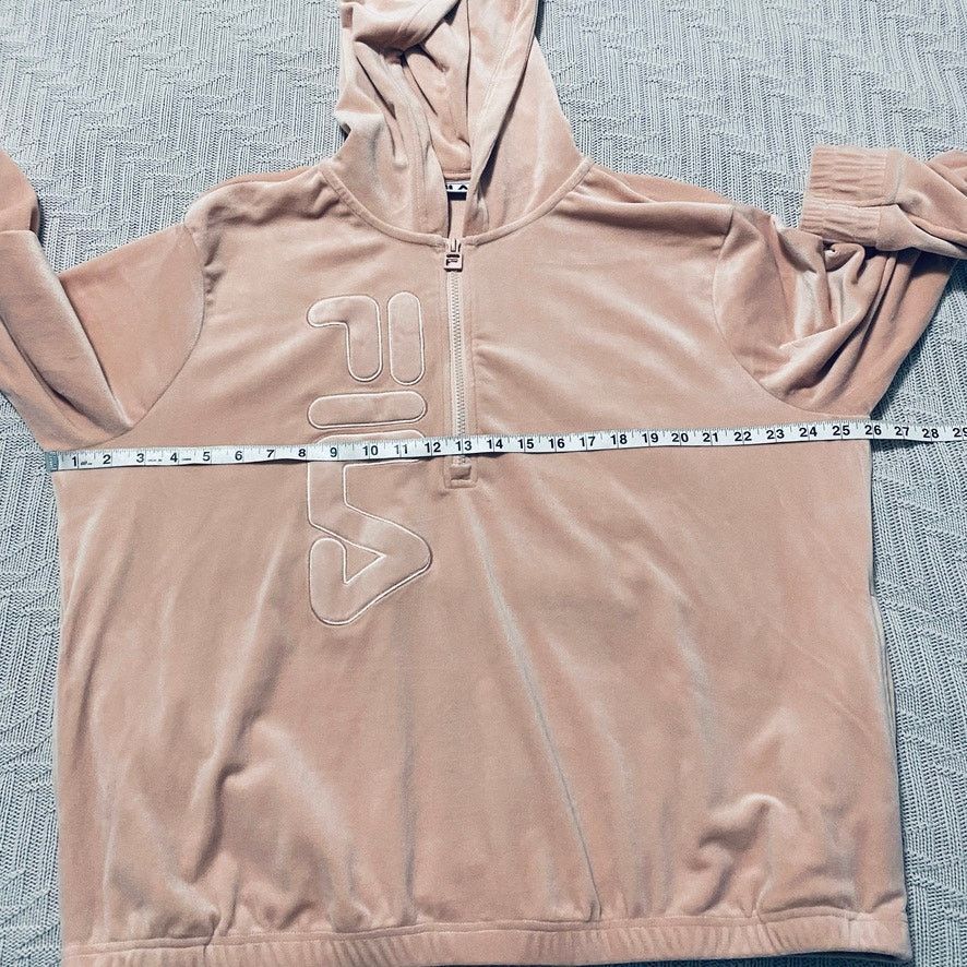 Fila Fila peach quarter zip velour hoodie Size XXL / US 16-18 / IT 52-54 - 4 Thumbnail