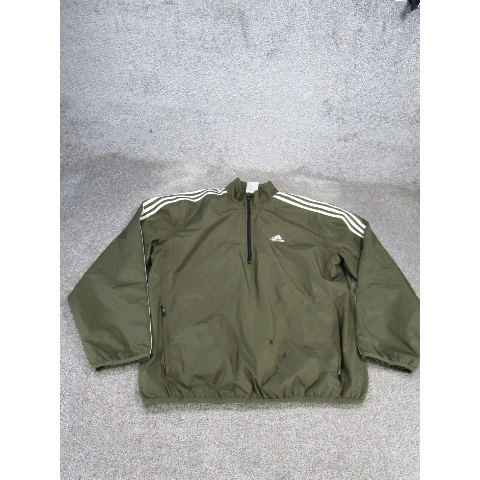 Adidas Adidas Jacket Mens Medium Army Green Track Running Stains Grailed