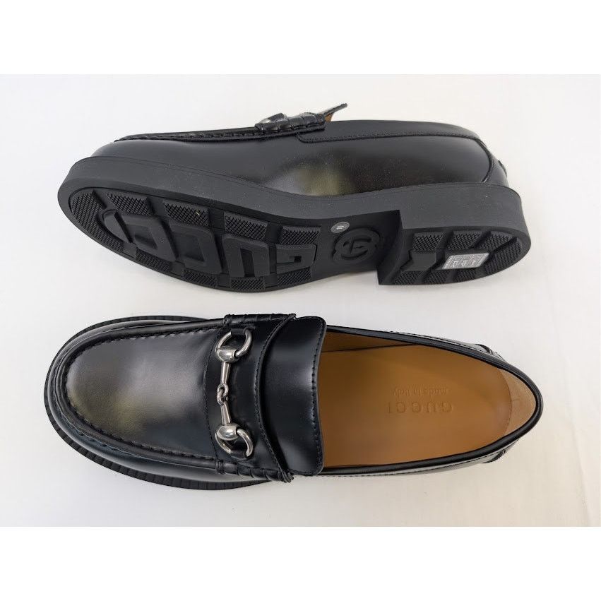 Gucci o1rshd1 Leather Taemin Moccasin Horsebit Loafer Boots Nero Size US 10.5 / EU 43-44 - 1 Thumbnail