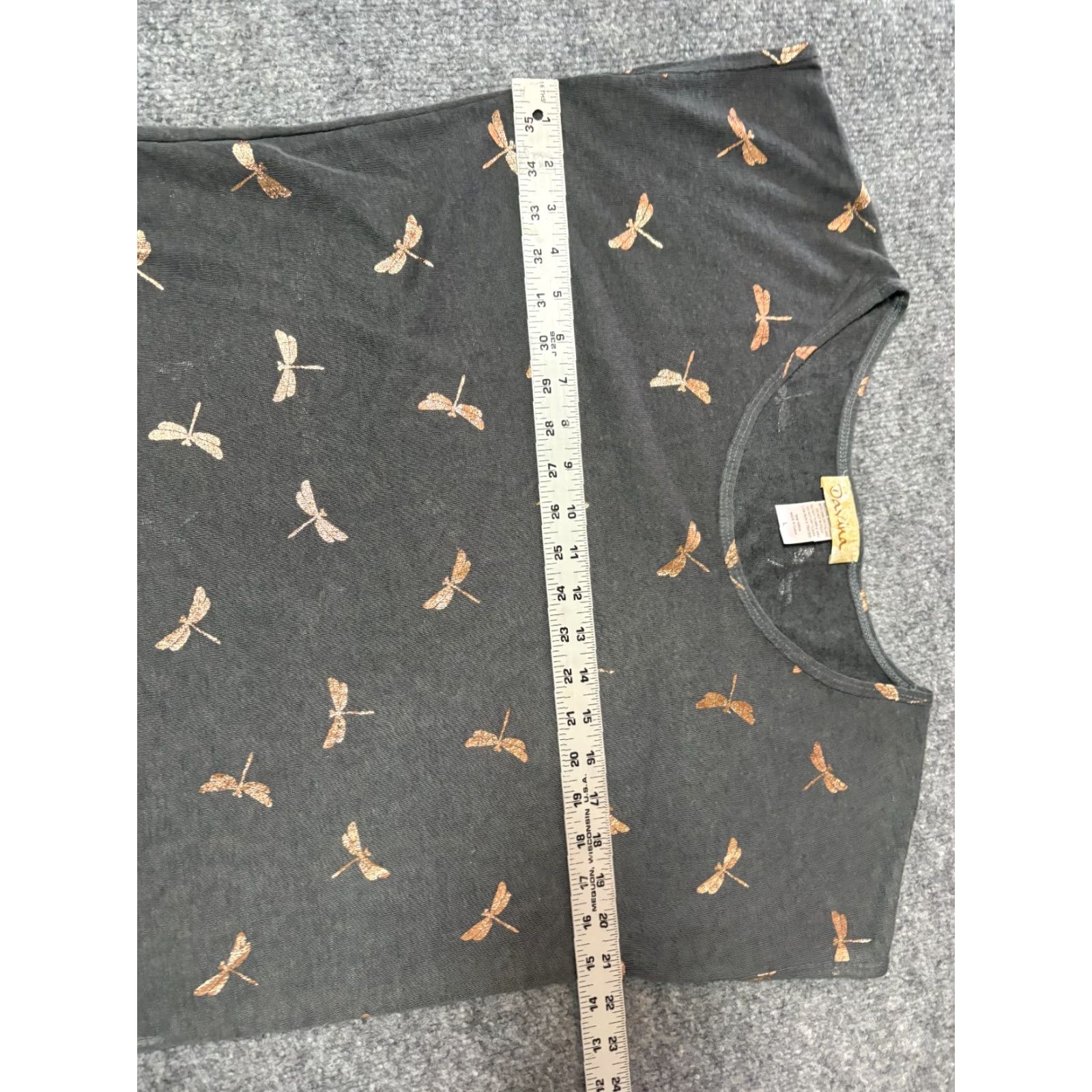 Vintage Davina Top Womens Large Sleeveless Gray Golden Dragon Flys Blouse L Gray Rhinestone Womens Fashion Regular Shirt Size L / US 10 / IT 46 - 4 Thumbnail