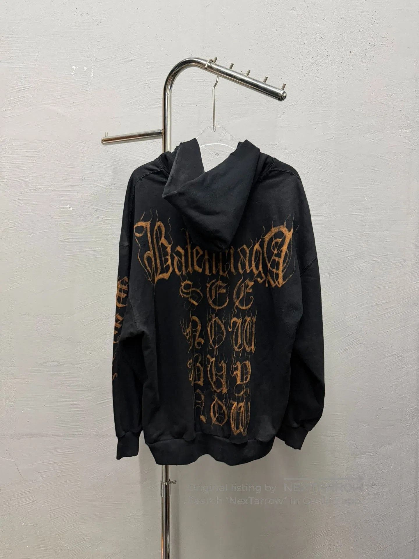 Saint Laurent Paris Balenciaga Black Zip Hoodie Gold Graphics. Size US S / EU 44-46 / 1 - 3 Thumbnail