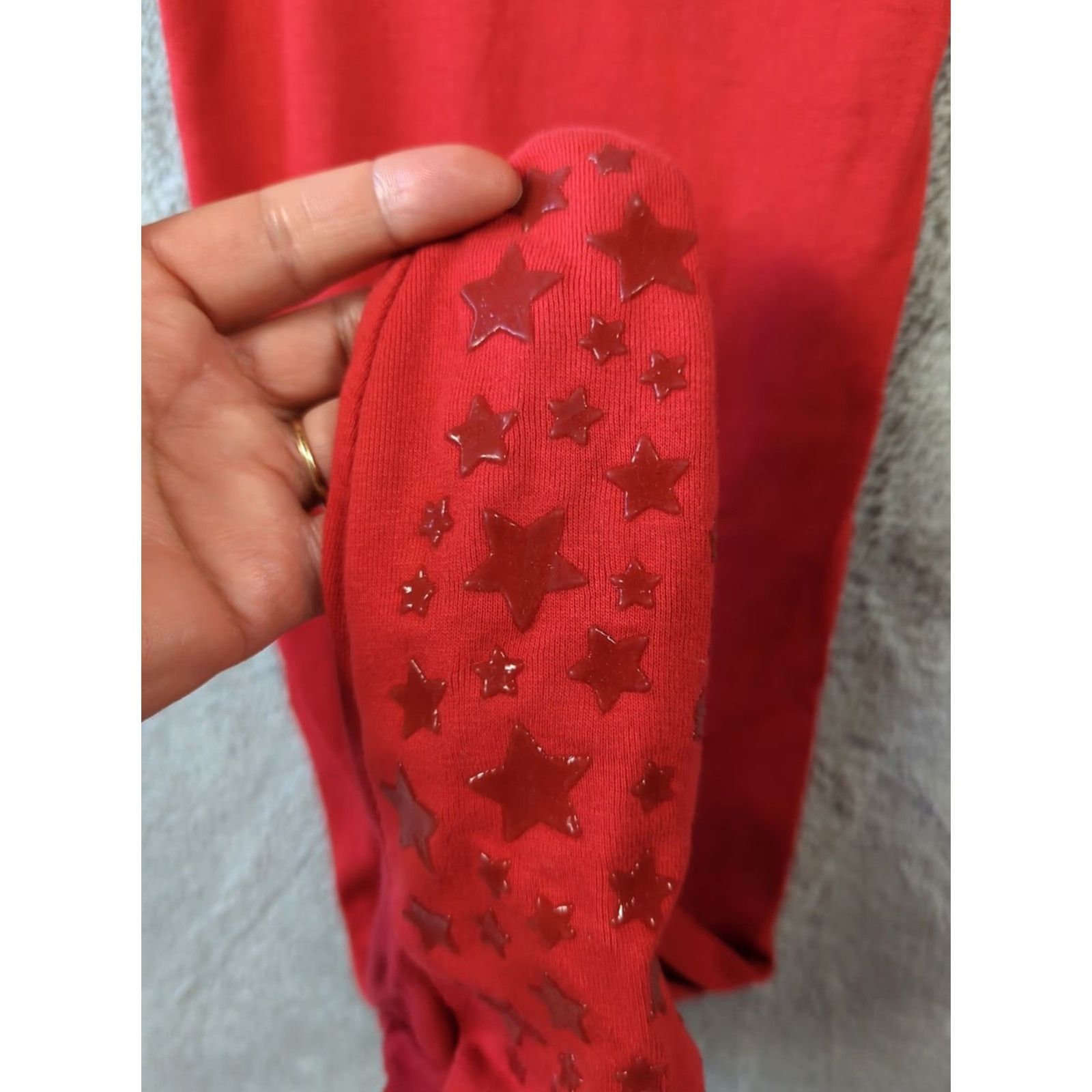 Vintage PajamaGram Footed Pajamas Womens M red Christmas Nana Snap Front Drop-Seat Knit 100% Cotton Crew Neck Solid Christmas Womens Size ONE SIZE - 4 Thumbnail
