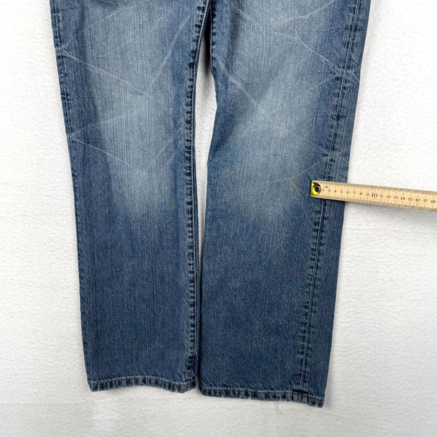 Express VINTAGE Y2K Express Boots Cut Jeans Mens 31x32 Blue Denim 5-Pocket Jeans Size US 31 - 3 Thumbnail