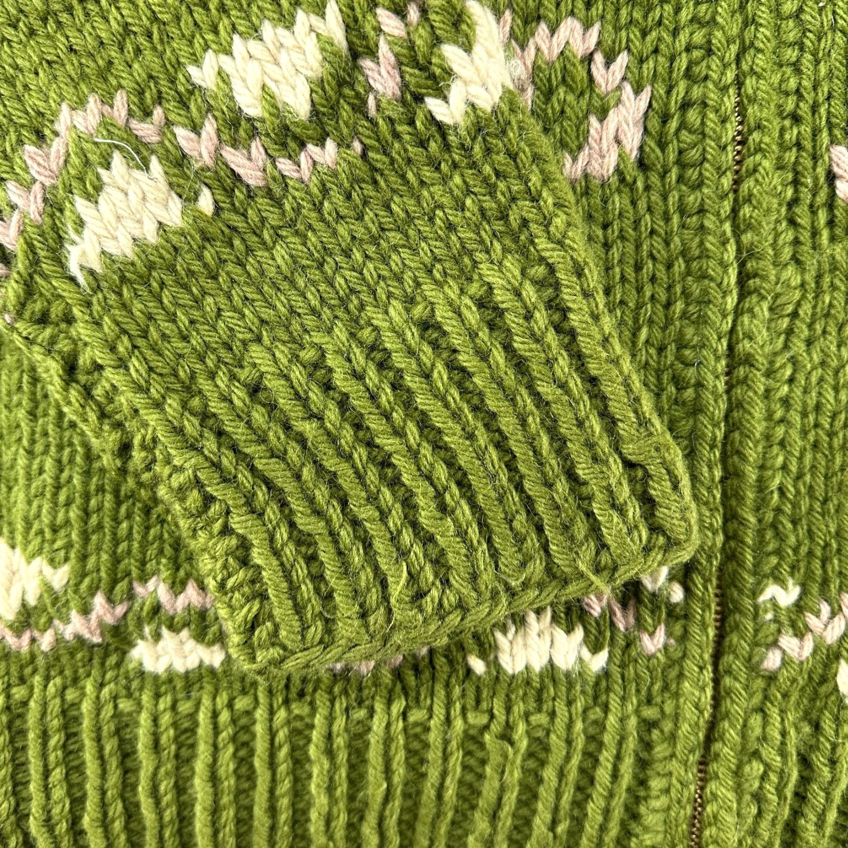 Native VINTAGE Cowichan Sweater Mens XL Green Full Zip Wool Shawl Native Peacewheel 50s Sweater Size US XL / EU 56 / 4 - 5 Thumbnail