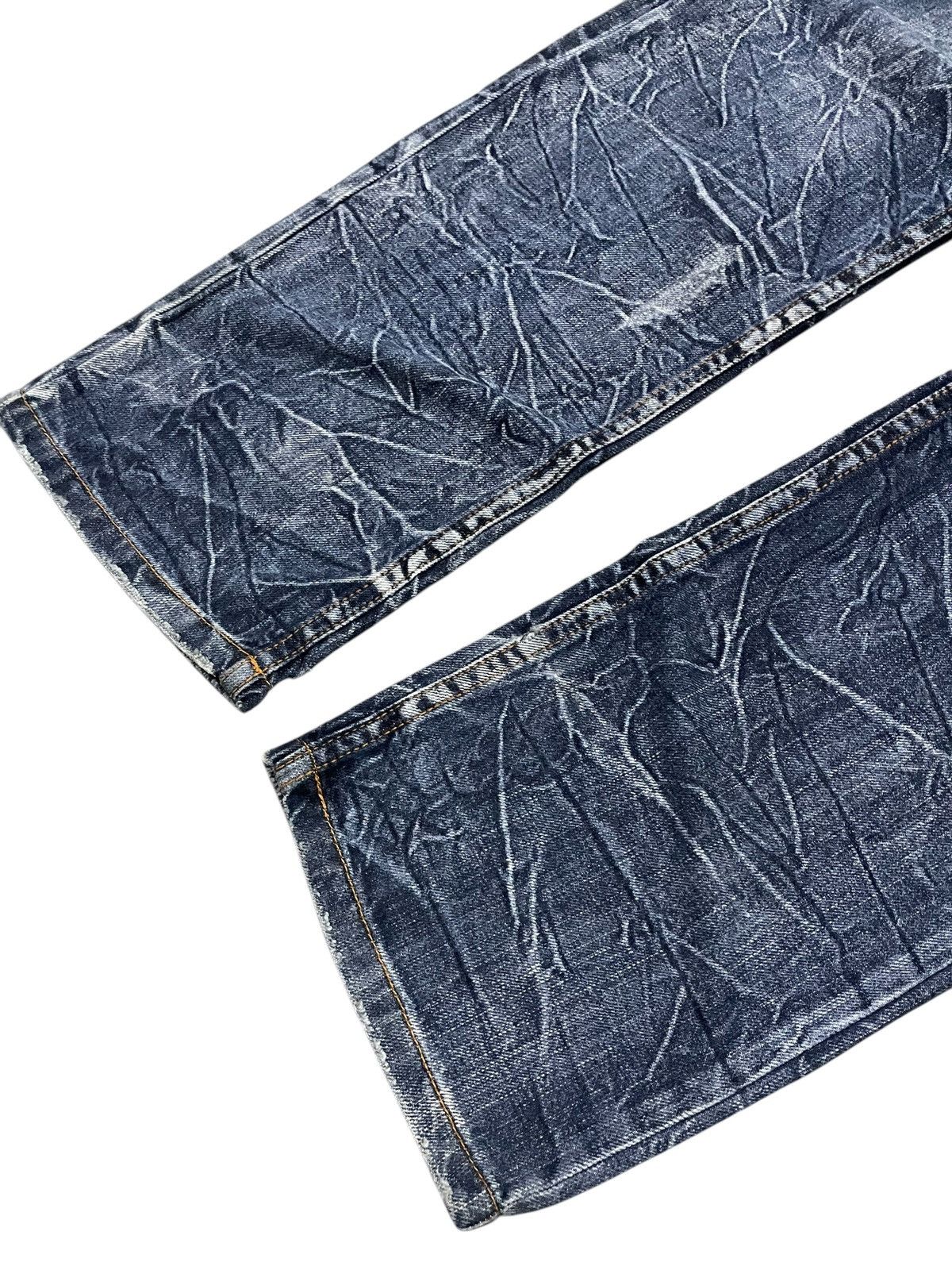 Hysteric Glamour × Japanese Brand Nylaus Japan Cracked Shadow Wash Double Waist Jeans Size US 30 / EU 46 - 5 Thumbnail