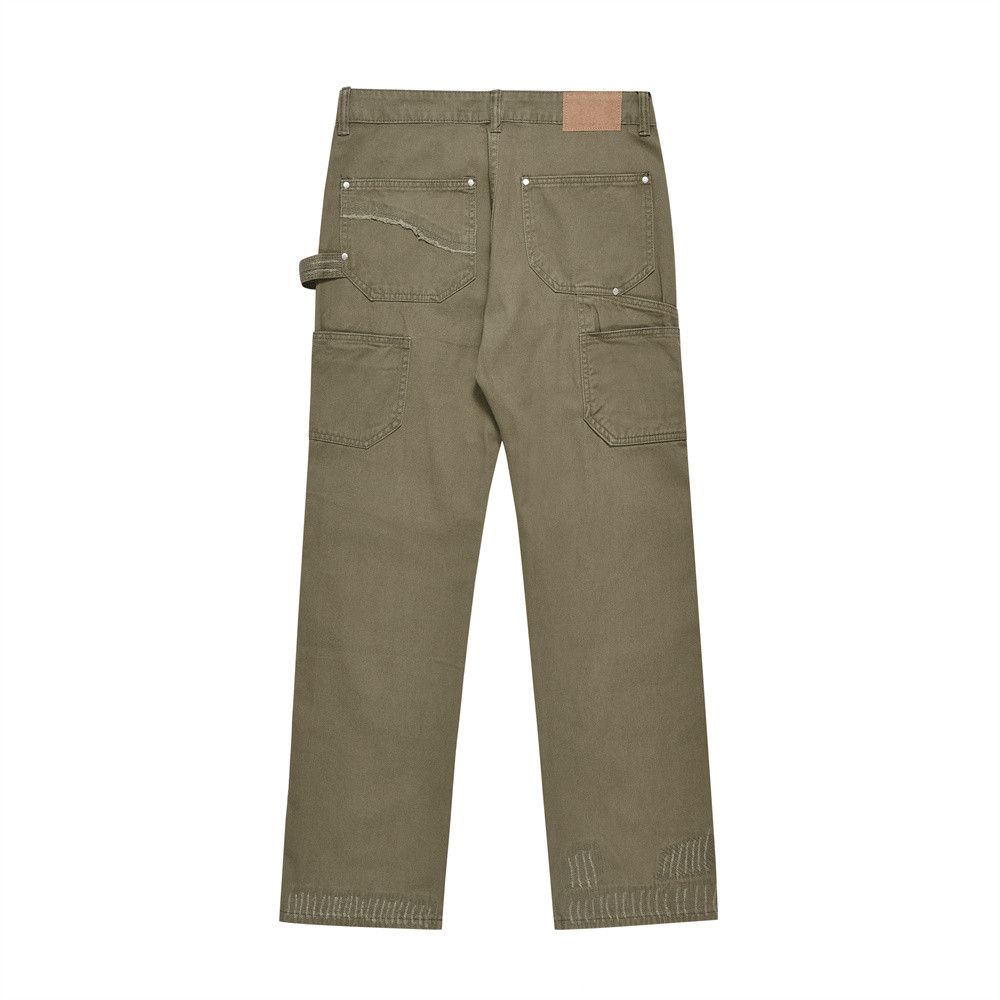 Japanese Brand Vibe Style Cargo Pants Mens Loose Solid Color Size US 35 - 2 Thumbnail