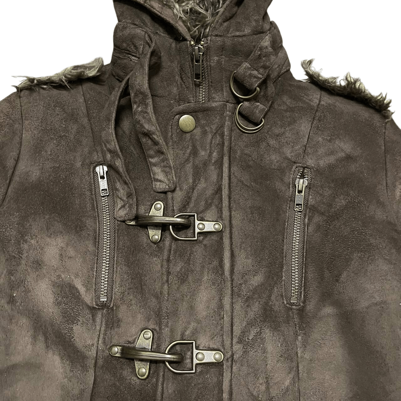 Japanese Brand Crazy Fur Egoist Hooded Coat Ifsixwasnine lgb style Size US S / EU 44-46 / 1 - 6 Thumbnail