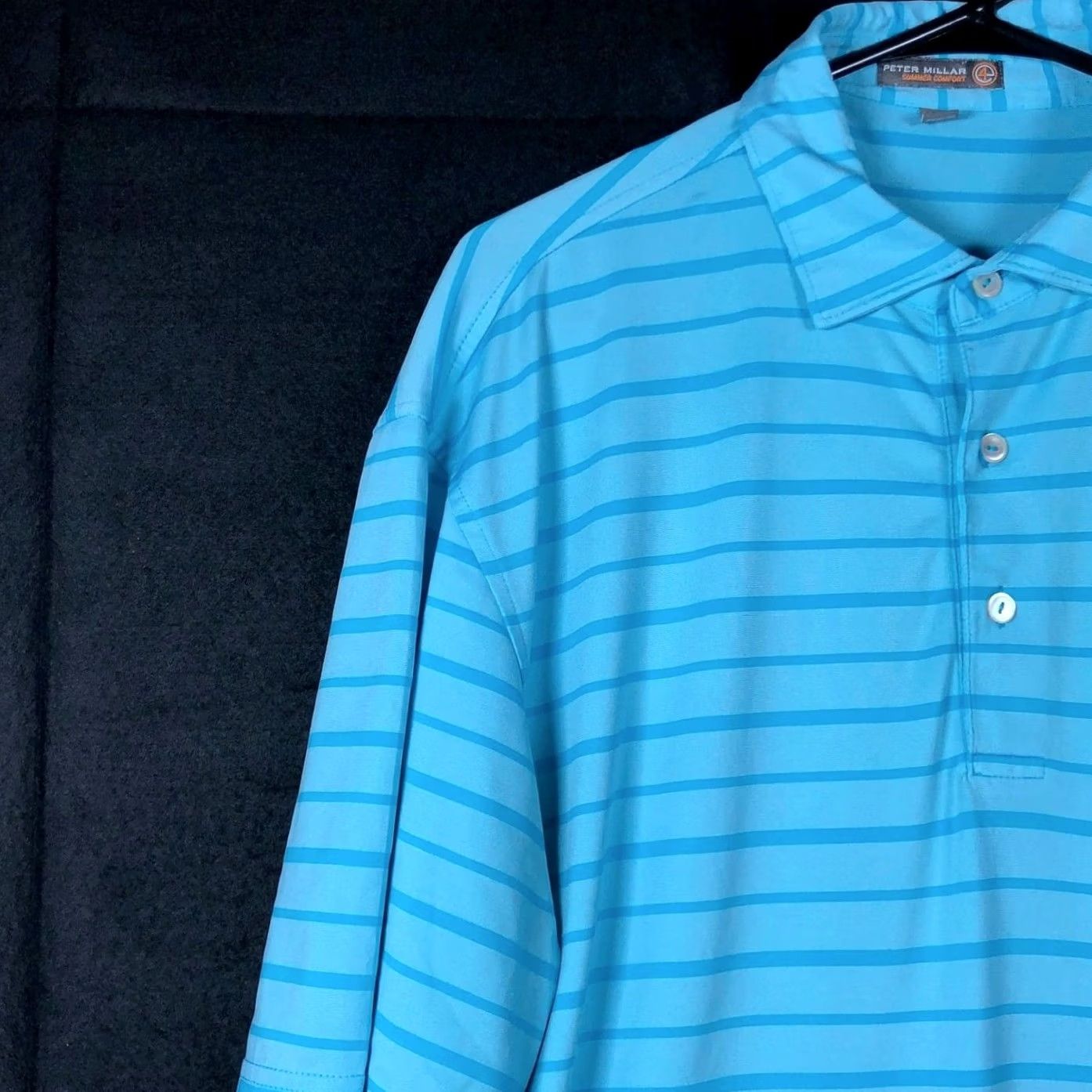 Peter Millar Peter Millar Mens Shirt Blue Stripe Polo Short Sleeve Stretch M Size US M / EU 48-50 / 2 - 4 Thumbnail