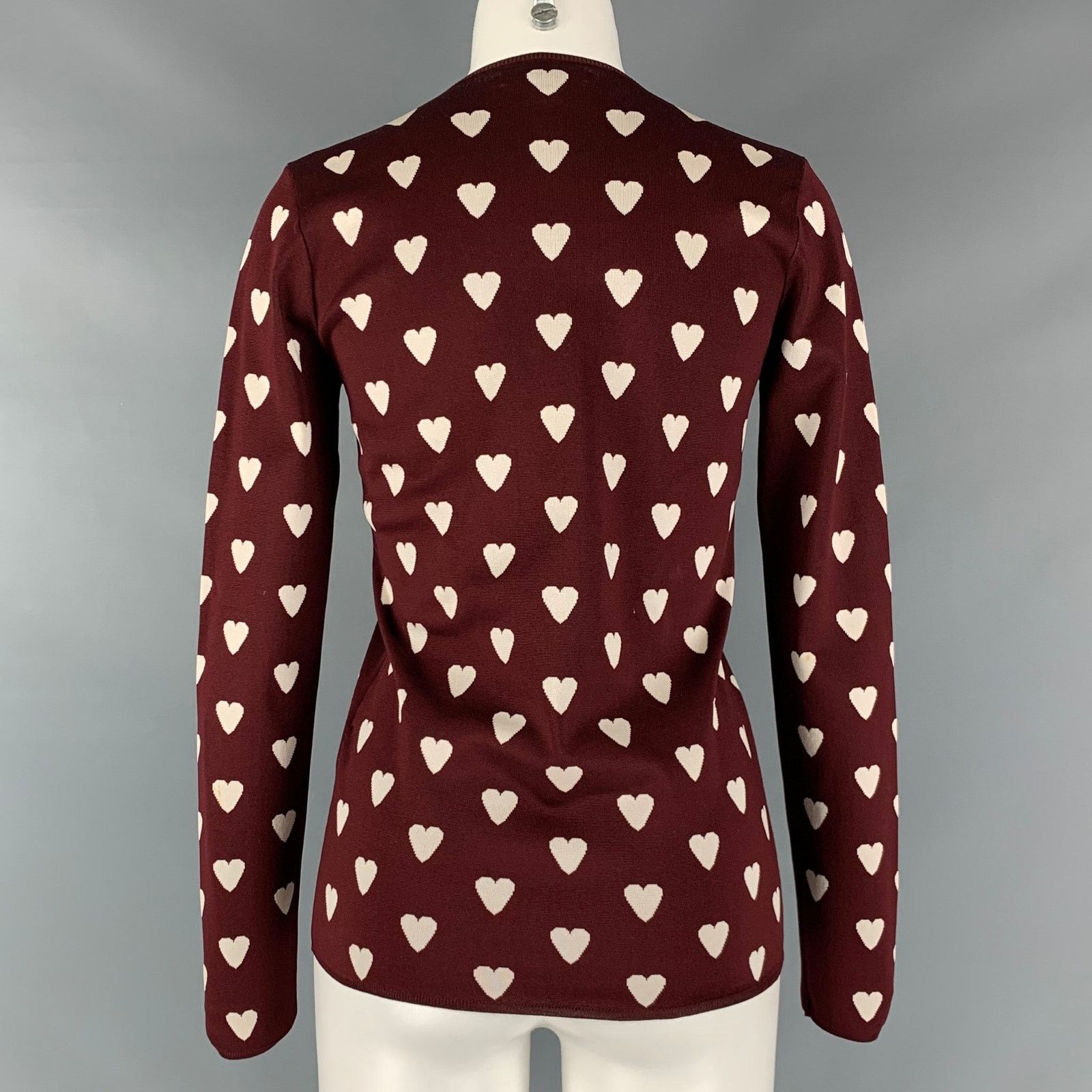 Burberry Prorsum BURBERRY Size S Brown Silk Blend Print V-Neck Sweater Size S / US 4 / IT 40 - 3 Thumbnail