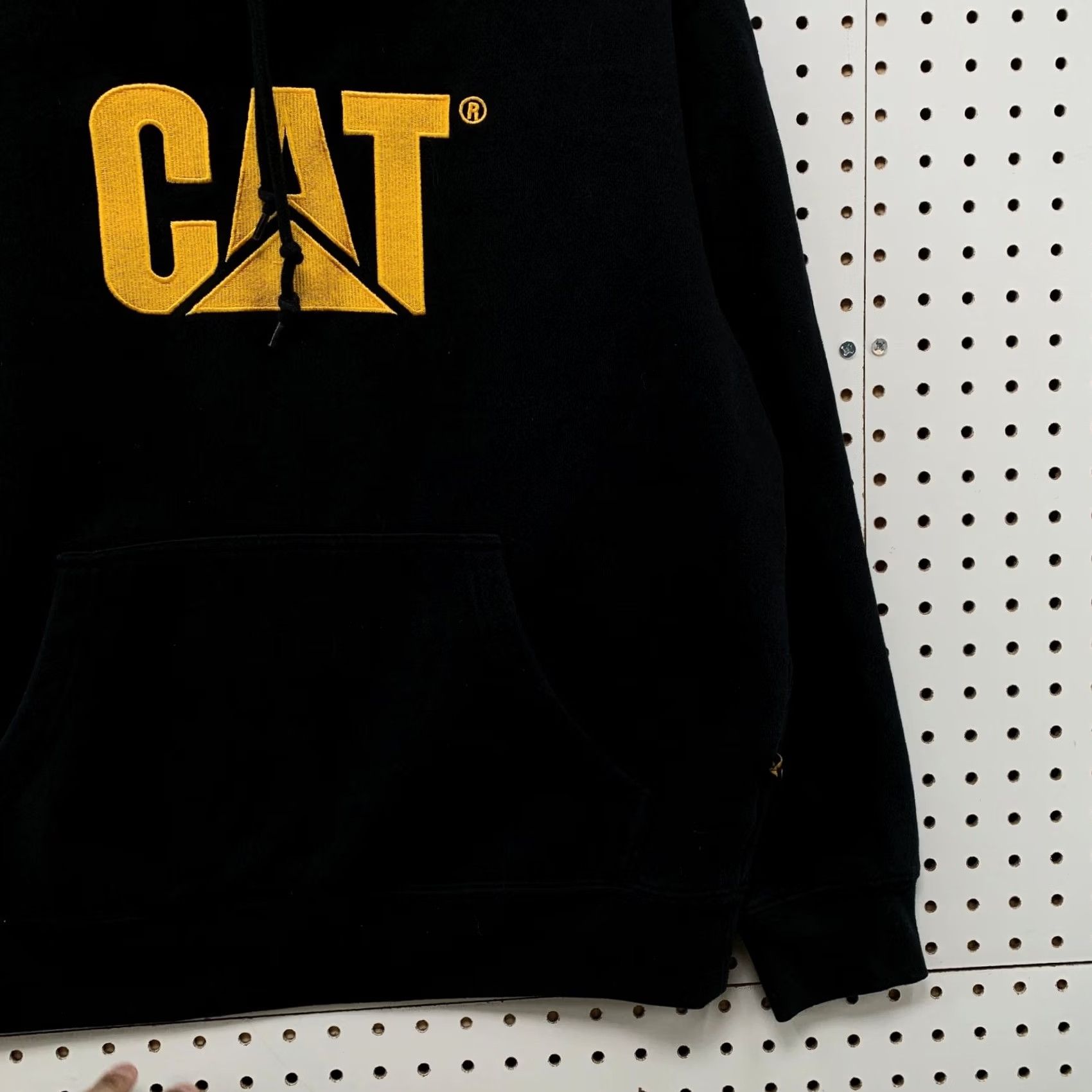 Vintage CAT Caterperpilla Hoodie Sweatshirt Mens Medium Black Yellow Embroidered Size US L / EU 52-54 / 3 - 6 Thumbnail