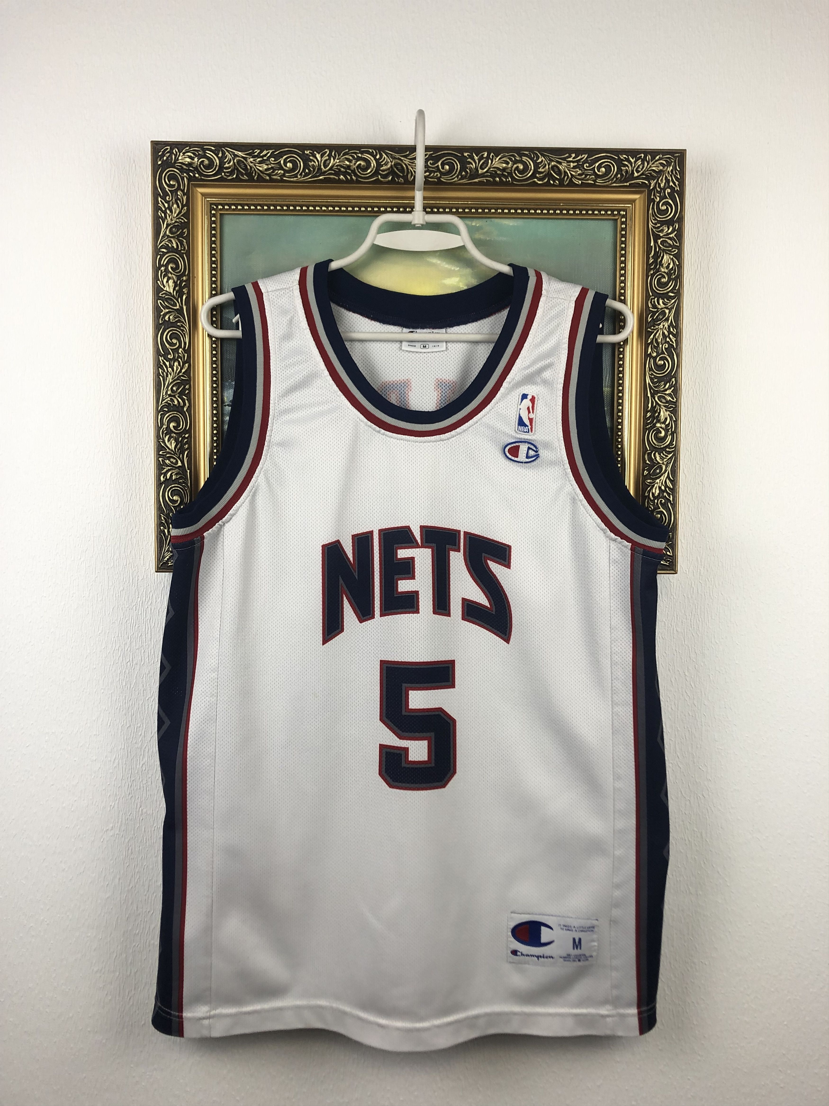 Vintage New Jersey Nets Jason Kidd Champion Jersey Tee NBA