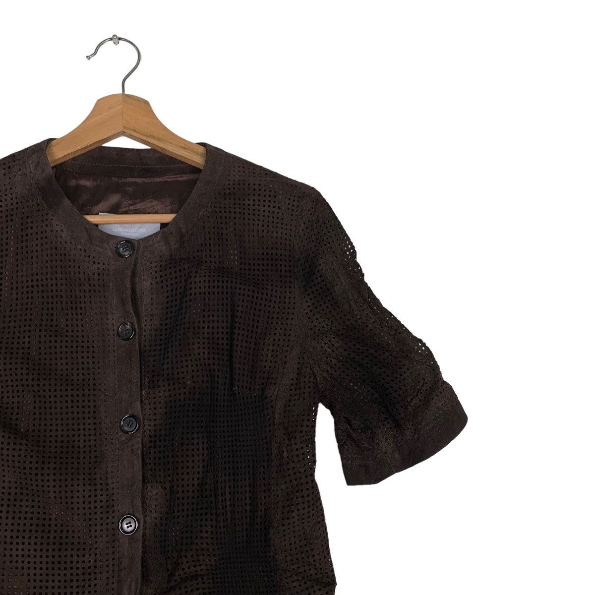 Vintage HOMEOSTYLE Suede Leather Mesh 3Q Sleeve Jacket #0367-C17 Size S / US 4 / IT 40 - 5 Thumbnail