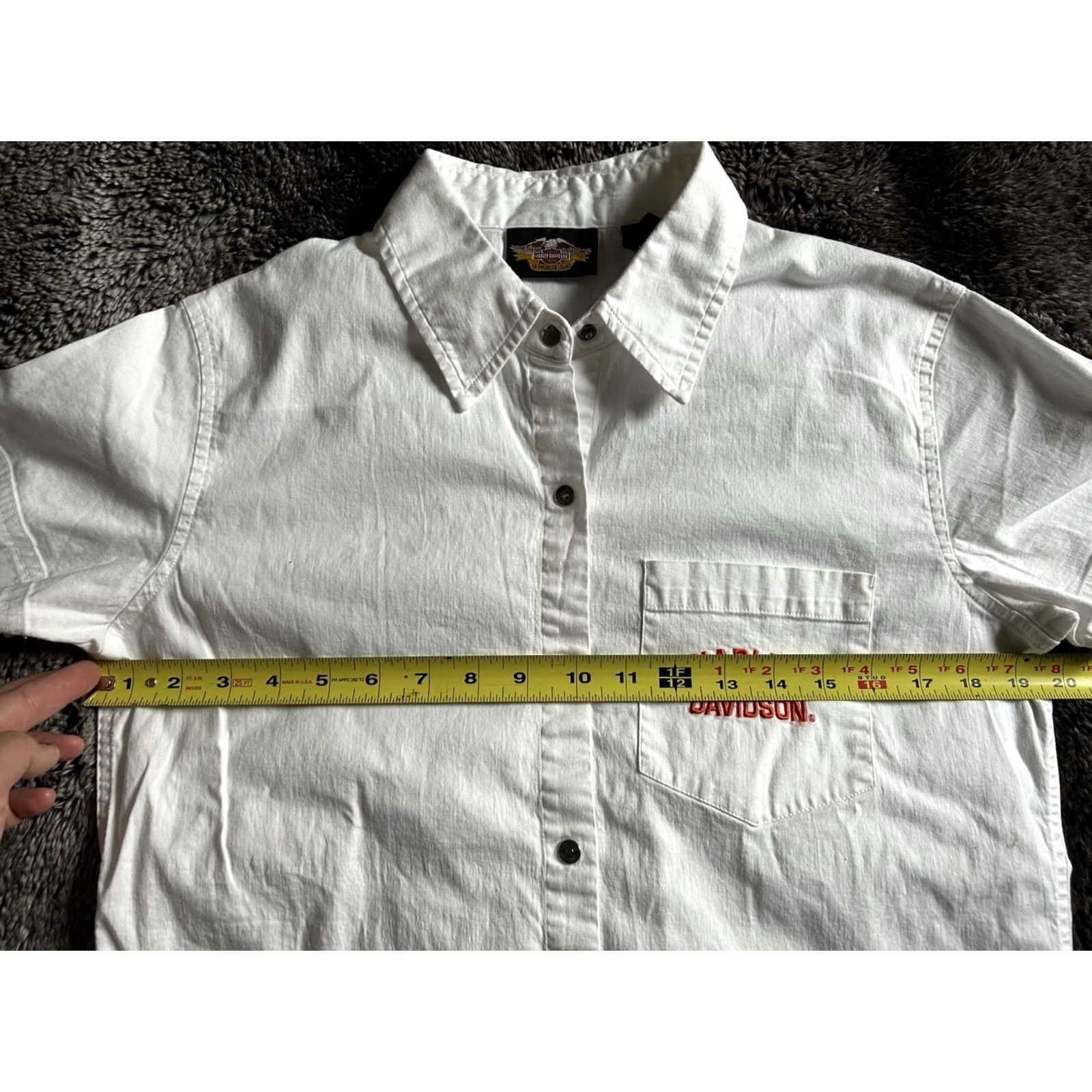 Harley Davidson Harley-Davidson Womens L Button-Up Short Sleeve Shirt Embroidered Pocket Multicolor Size L / US 10 / IT 46 - 7 Thumbnail