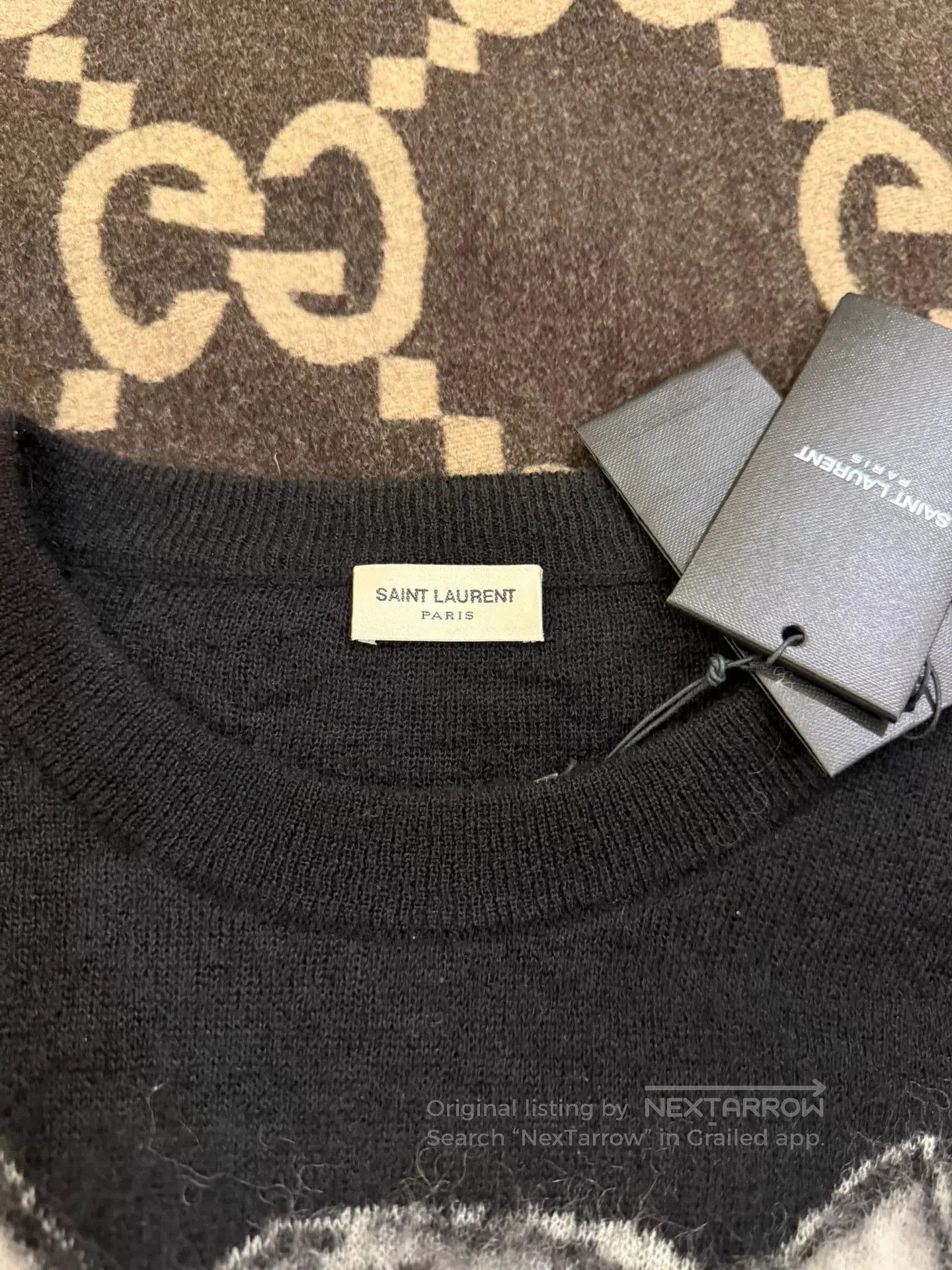 Saint Laurent Paris Saint Laurent Tiger Head Black Sweater. Size US L / EU 52-54 / 3 - 4 Thumbnail