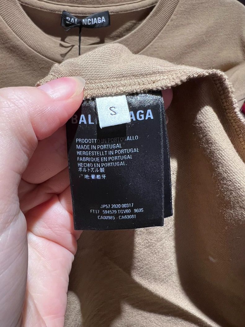 Balenciaga Balenciaga Khaki Printed Logo Short Sleeve Size US S / EU 44-46 / 1 - 3 Thumbnail