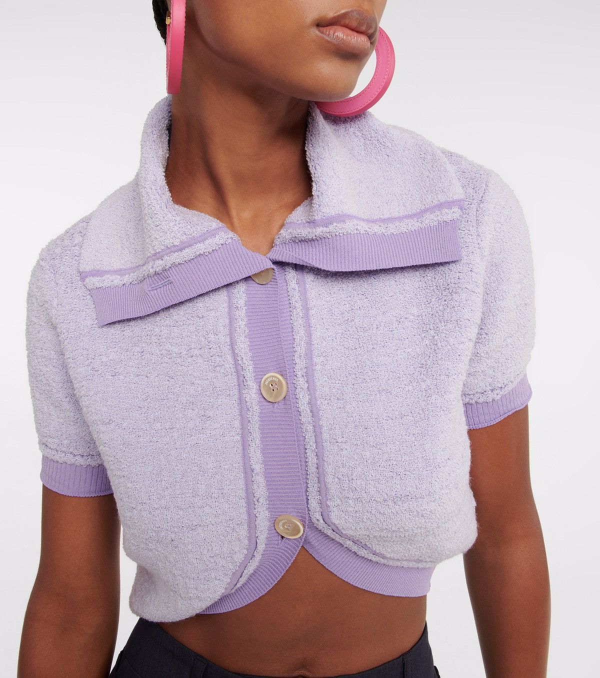 Jacquemus Jacquemus' Le Cardigan Campana Purple Crop Top EU38 Size XS / US 0-2 / IT 36-38 - 1 Thumbnail