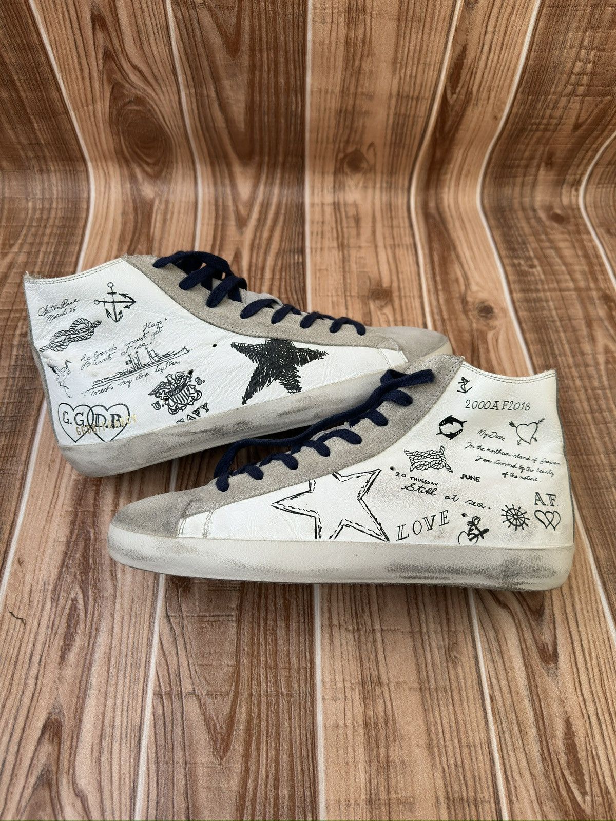Golden Goose Golden Goose Francy Graffiti Print Leather Sneaks Size US 10 / EU 43 - 9 Thumbnail