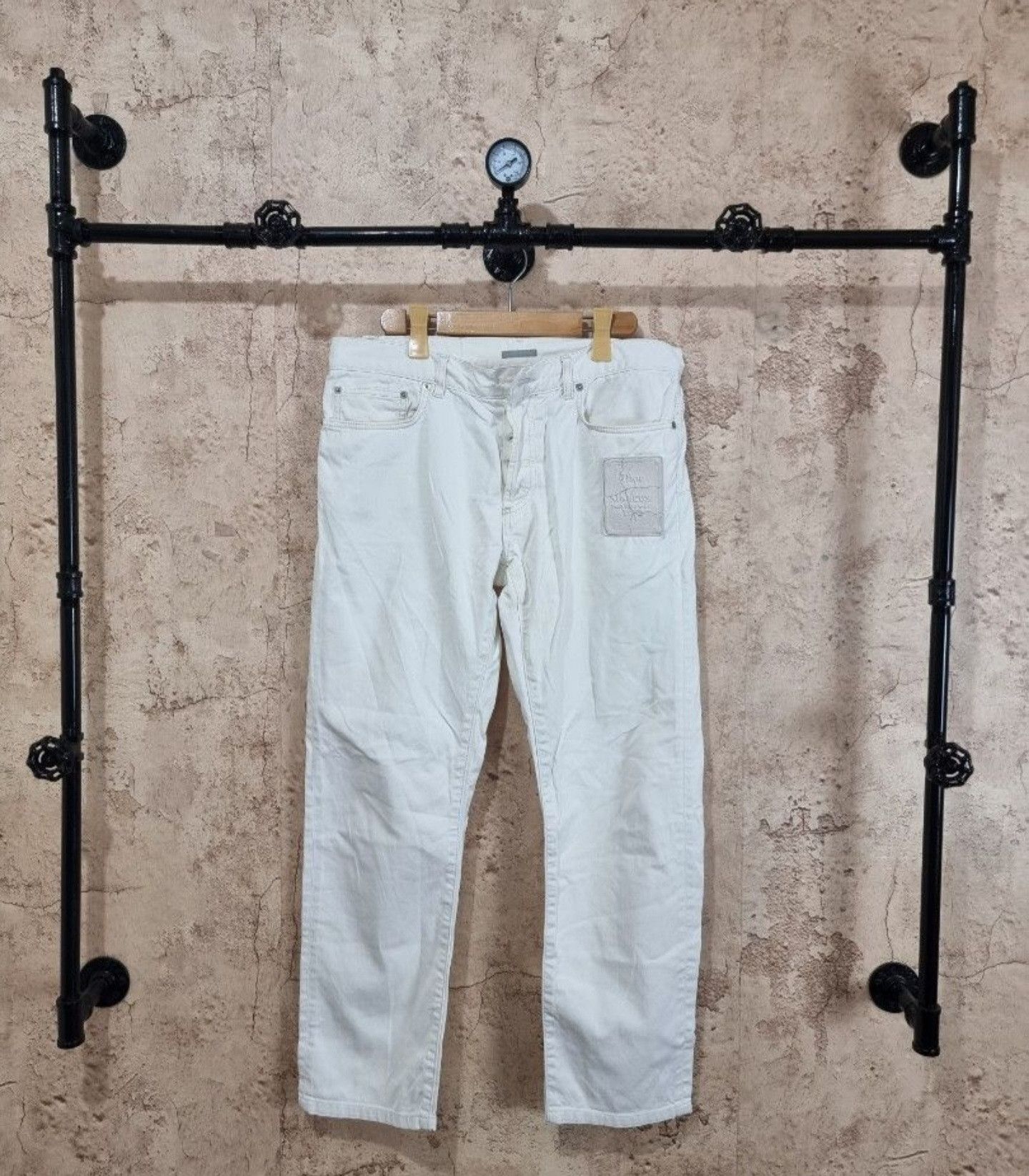 Dior × Hedi Slimane Dior X hedi slimane patched white pants Size US 32 / EU 48 - 1 Thumbnail