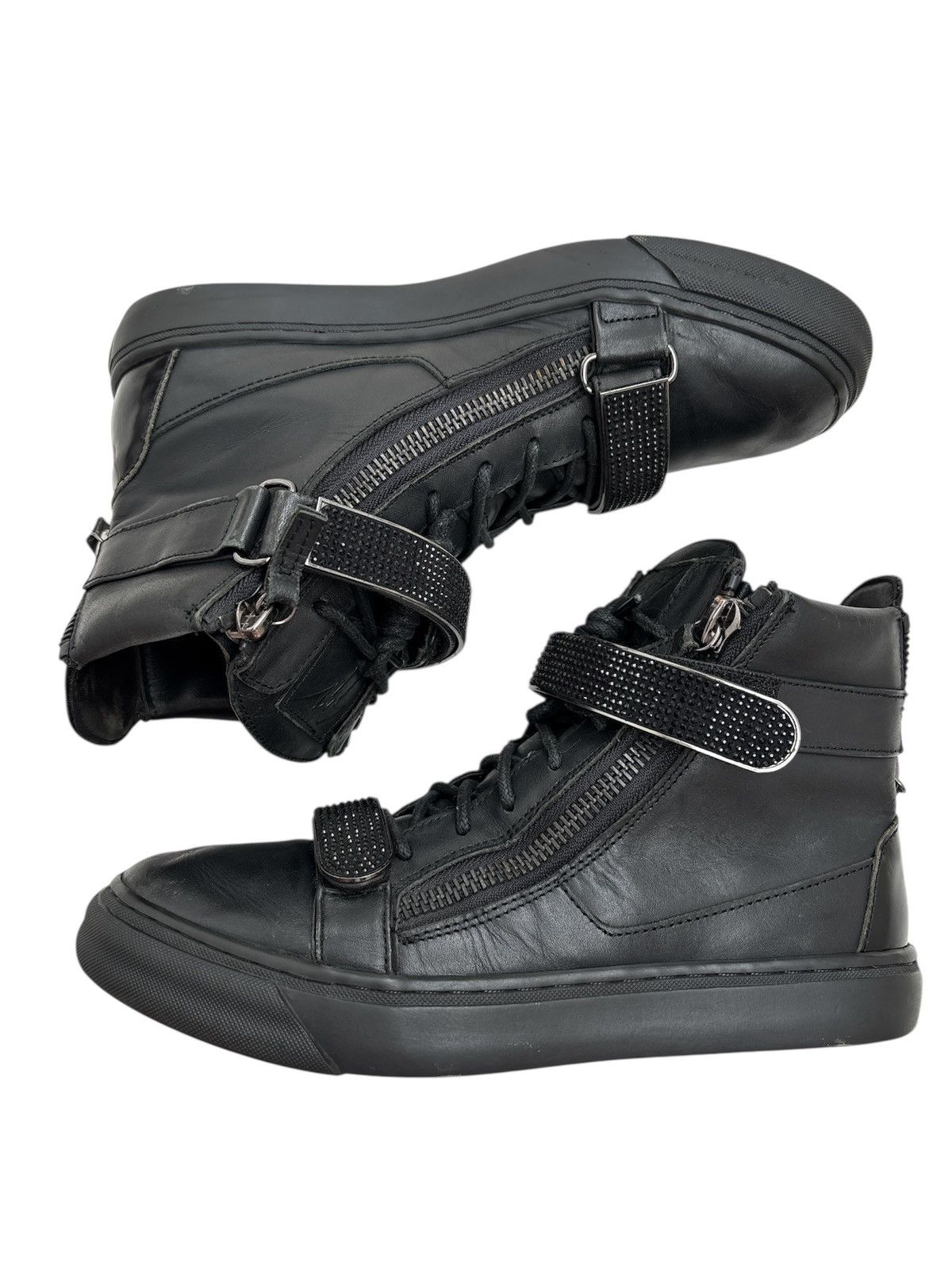 Giuseppe Zanotti Dual Rhinestone Strap Sneakers Size US 8 / EU 41 - 3 Thumbnail