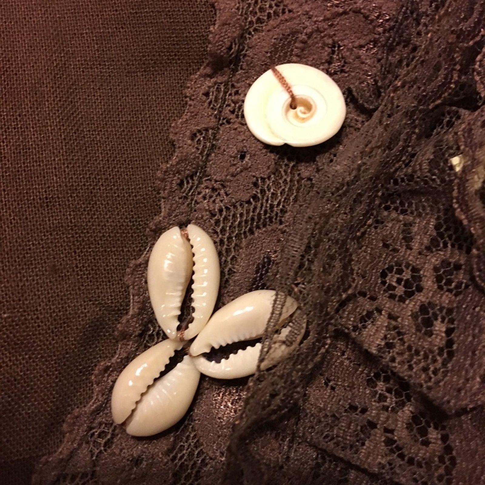 Other Ibaze handmade Bolero Shrug shells/wood beads NWT Size S / US 4 / IT 40 - 7 Thumbnail
