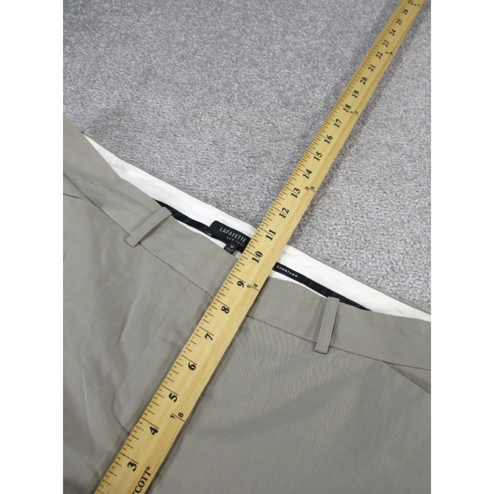Vintage VINTAGE Lafayette 148 Dress Pants Womens 12 Tapered Flat Front Brown Cotton Blend 90s Business Women's Size 34" / US 12 / IT 48 - 7 Thumbnail