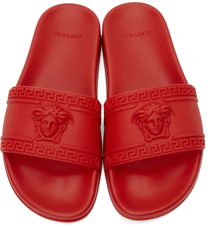 Versace Medusa Rubber Logo Slide Pool Sandal Flip Flop Flat 44 11 Size US 11 / EU 44 - 7 Thumbnail