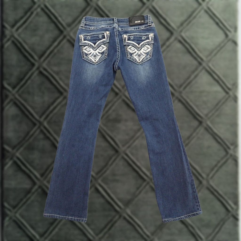 Grace in LA Grace in LA Jeans Bootcut Denim Blue Pockets Embroidered 27 (27X28) Womens Jeans Size 27" / US 4 / IT 40 - 1 Thumbnail