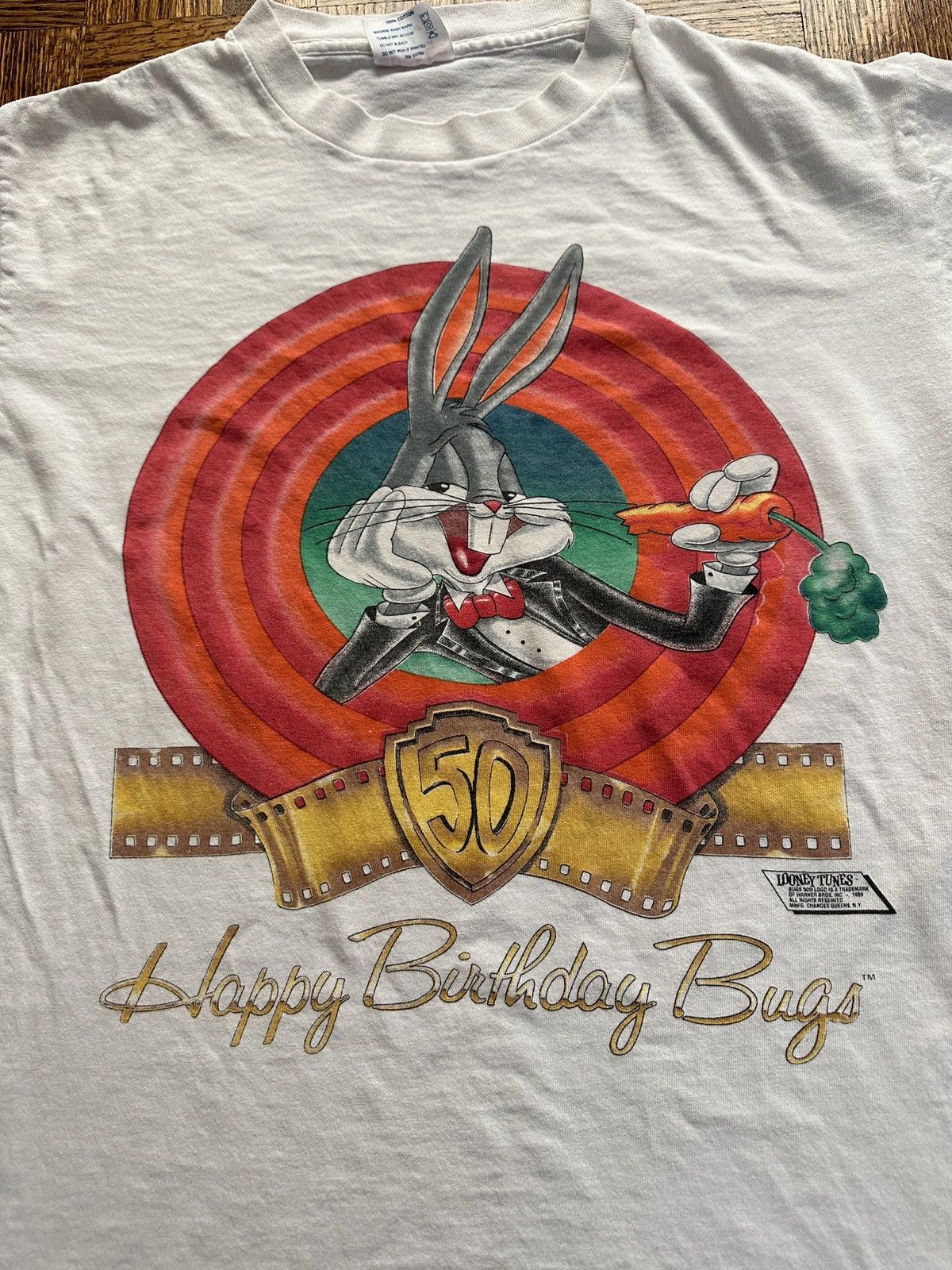 Vintage × Warner Bros 1989 Happy Birthday Bugs 50th Anniversary Graphic Tee Size US L / EU 52-54 / 3 - 2 Thumbnail