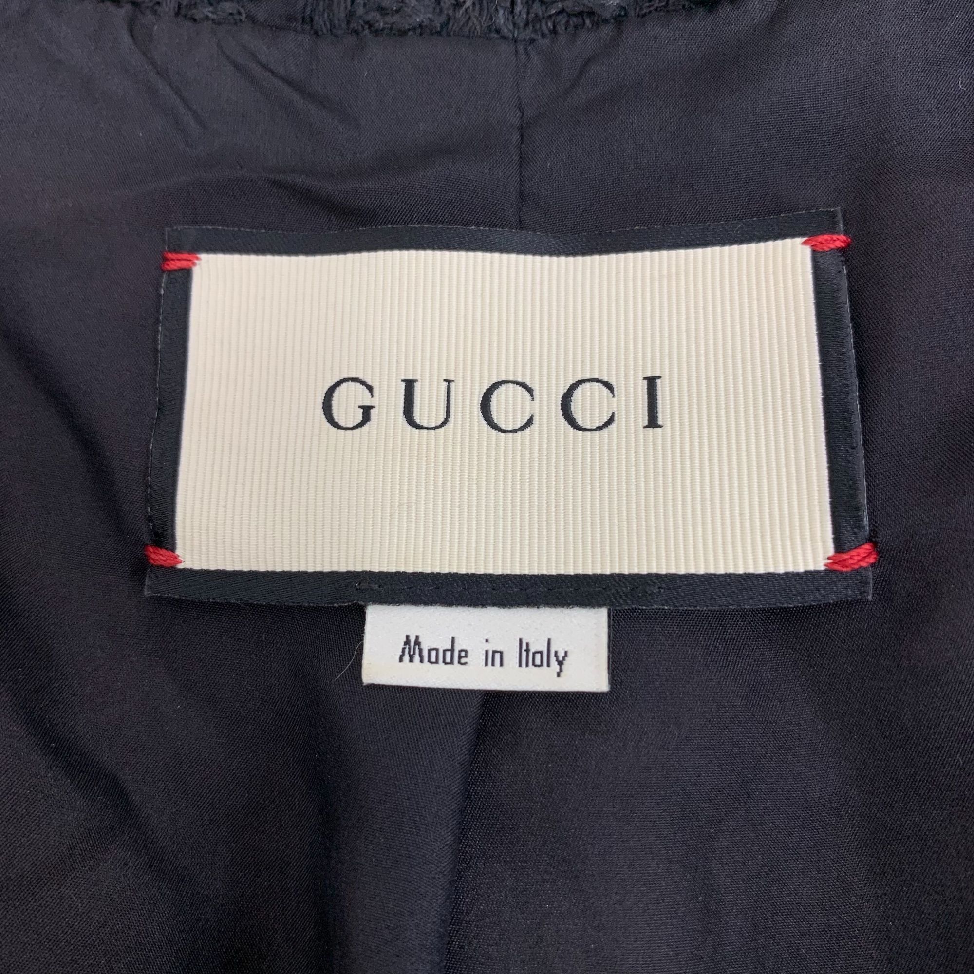 Gucci Gucci Yellow & Black Multi-Pocket Single-Breasted Tweed Coat Size S / US 4 / IT 40 - 2 Thumbnail