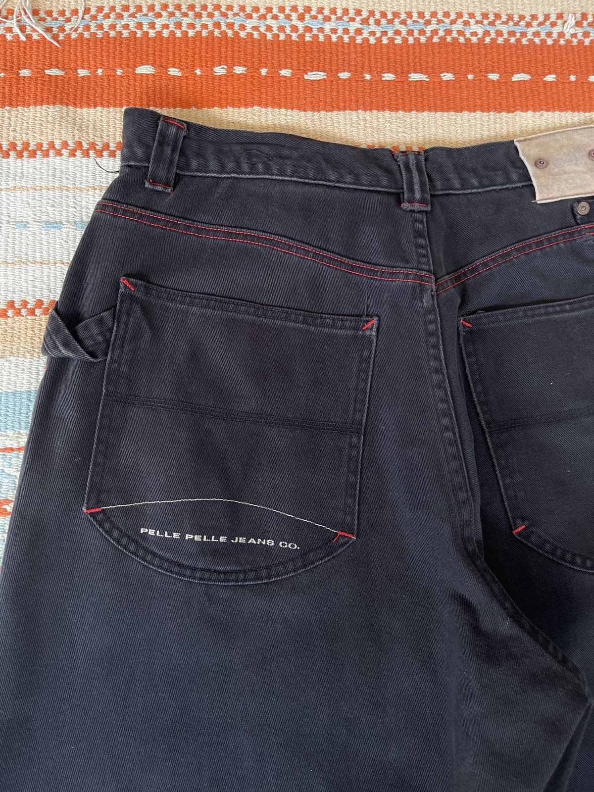Marc Buchanan Vintage 90s🔥PELLE PELLE🔥Carpenter Baggy Faded Jeans Size US 35 - 6 Thumbnail