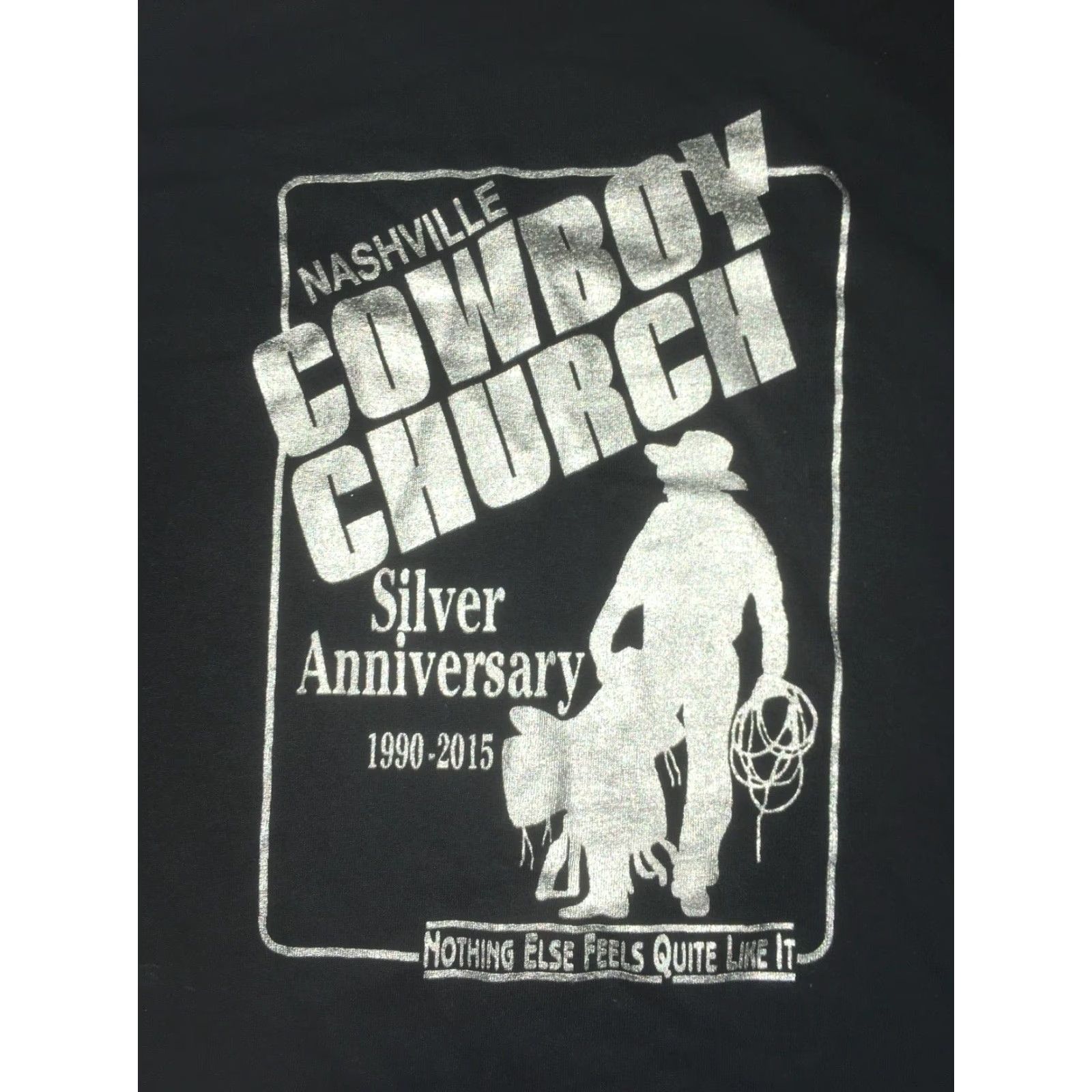 Gildan VINTAGE Cowboy Church Nashville TN Silver Anniversary T Shirt Small Country Gospel Nice Size US S / EU 44-46 / 1 - 2 Thumbnail