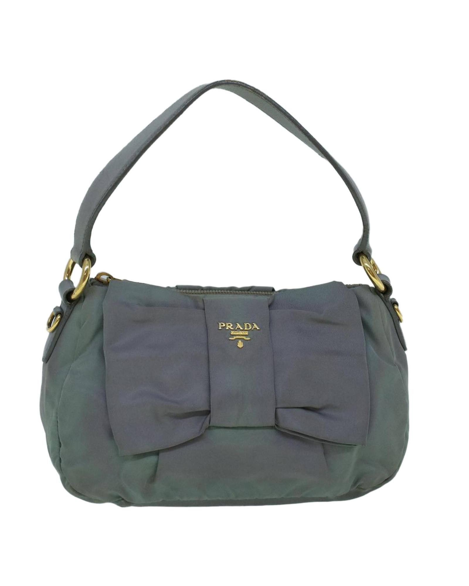 image of Prada Luxury Grey Synthetic Bag, Women's