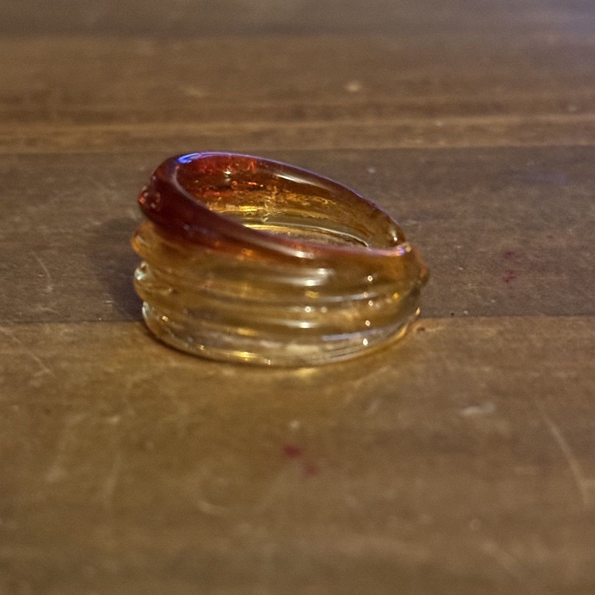 Vintage Vintage amber blown glass cuff ring Size ONE SIZE - 8 Thumbnail