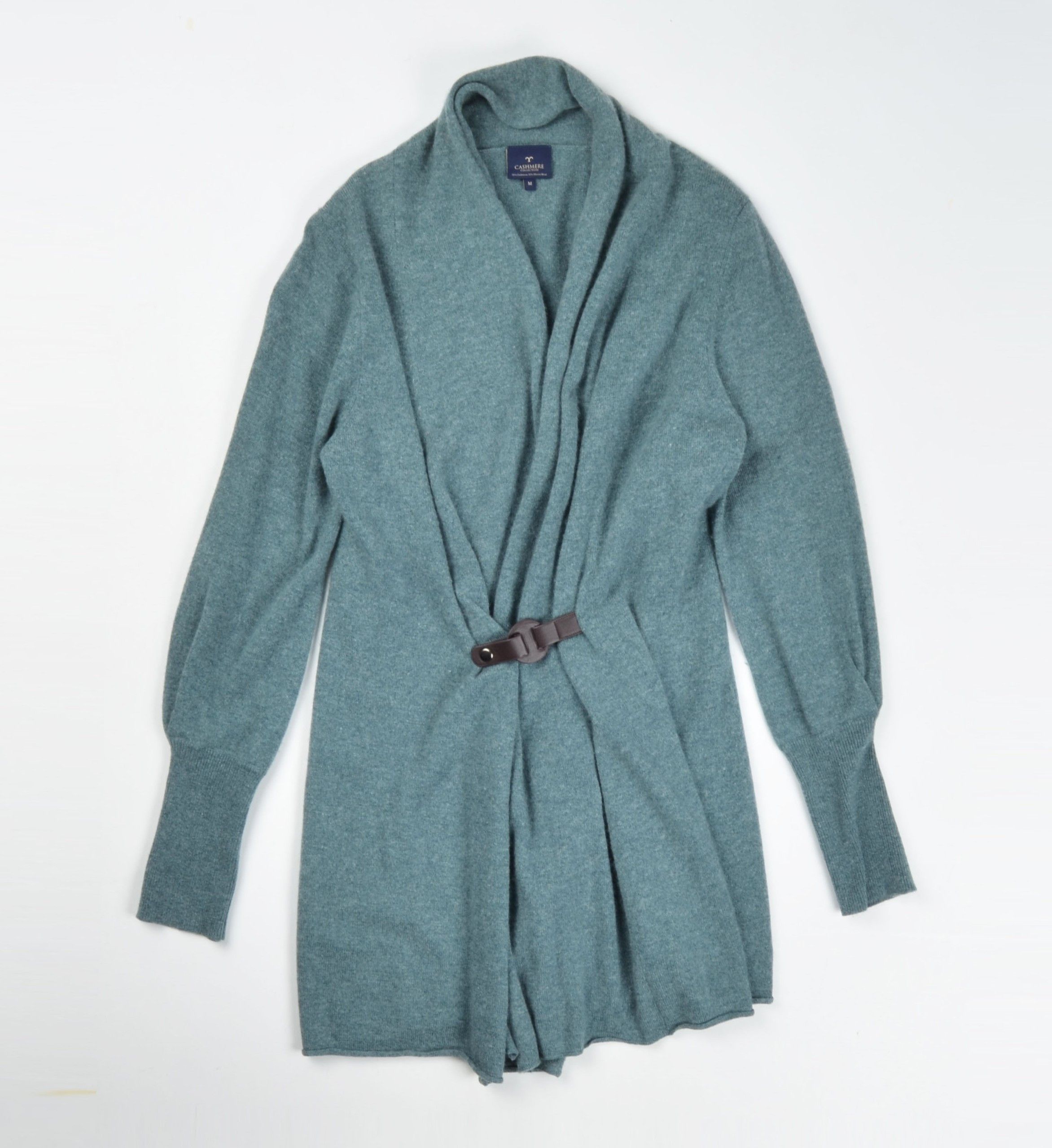 Vintage Cozy Cashmere Collection Teal Cashmere Merino Wool Cardigan Size M / US 6-8 / IT 42-44 - 4 Thumbnail