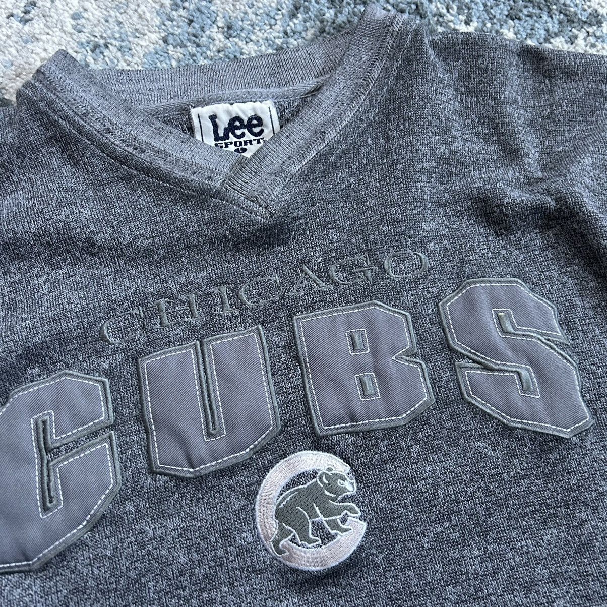 Lee Y2K LEE SPORT CHiCAGO CUBS GREYSCALE BOXY V-NECK SWEATSHiRT Size US L / EU 52-54 / 3 - 4 Thumbnail