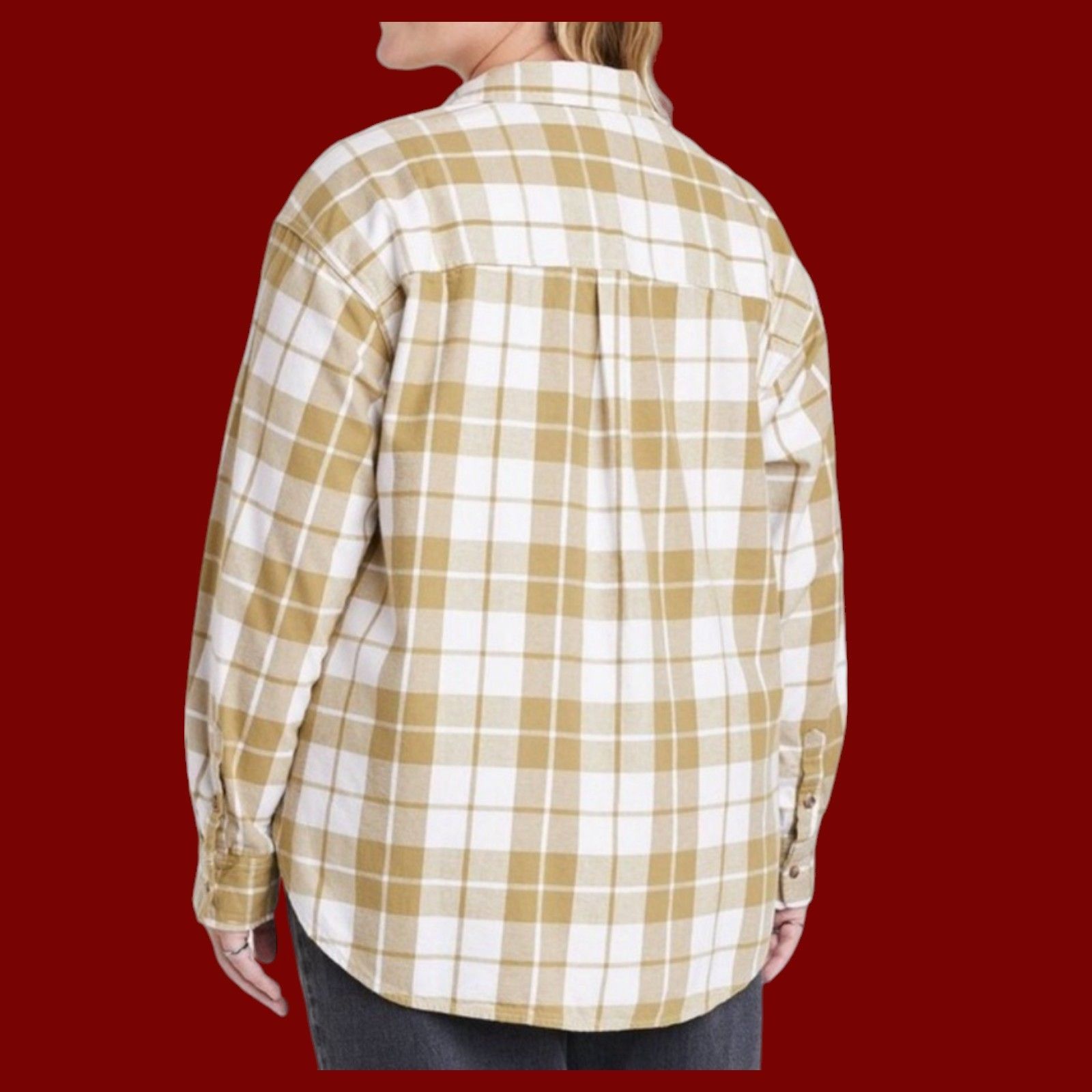Other Universal Thread - Women's Long Sleeve Flannel Button-Down S Size L / US 10 / IT 46 - 2 Thumbnail