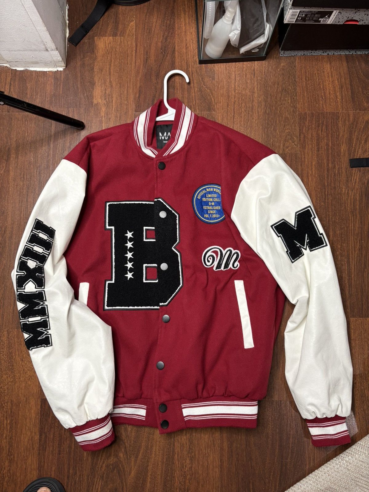 Boohoo Varsity Jacket — Red/White Size US M / EU 48-50 / 2 - 1 Thumbnail