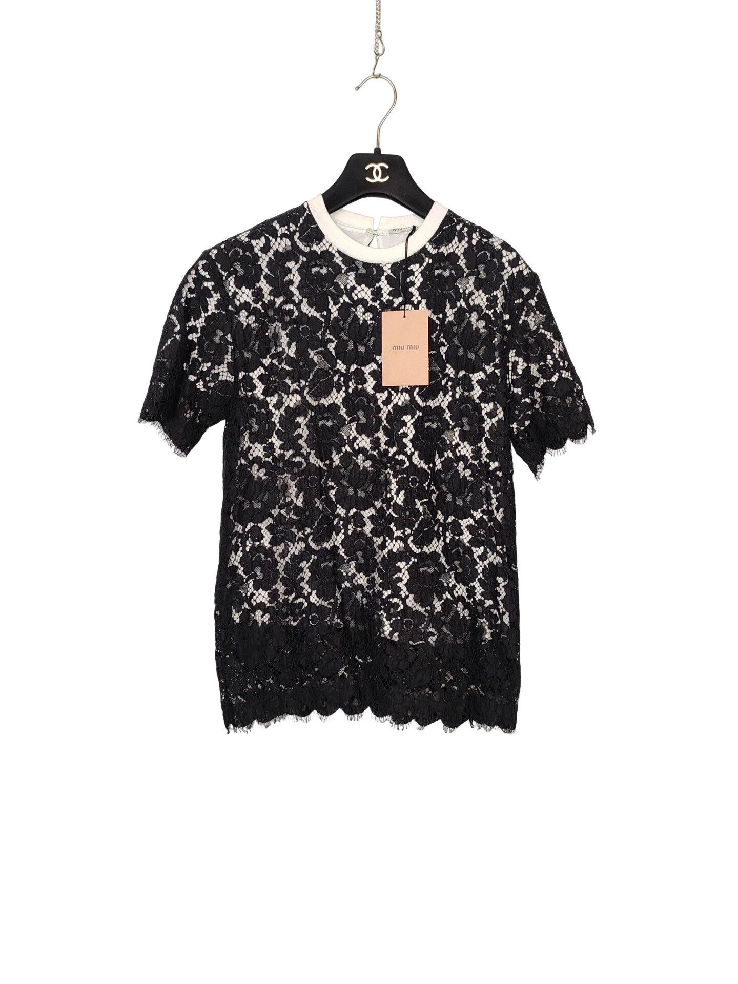 Miu Miu Miu Miu Black Lace Blouse Size S Size S / US 4 / IT 40 - 1 Thumbnail