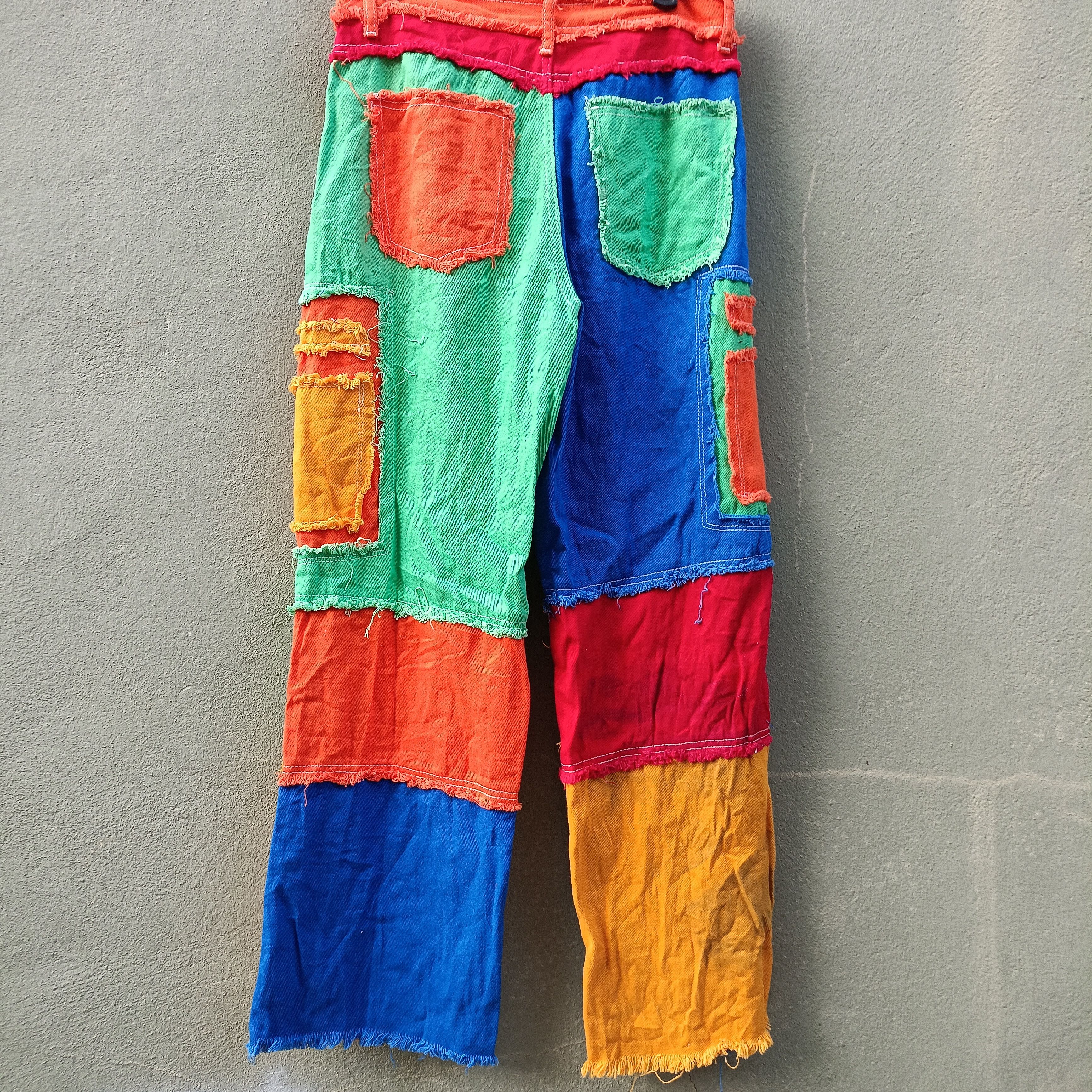 Japanese Brand Patchwork Multicolour Jeans Size US 30 / EU 46 - 2 Thumbnail