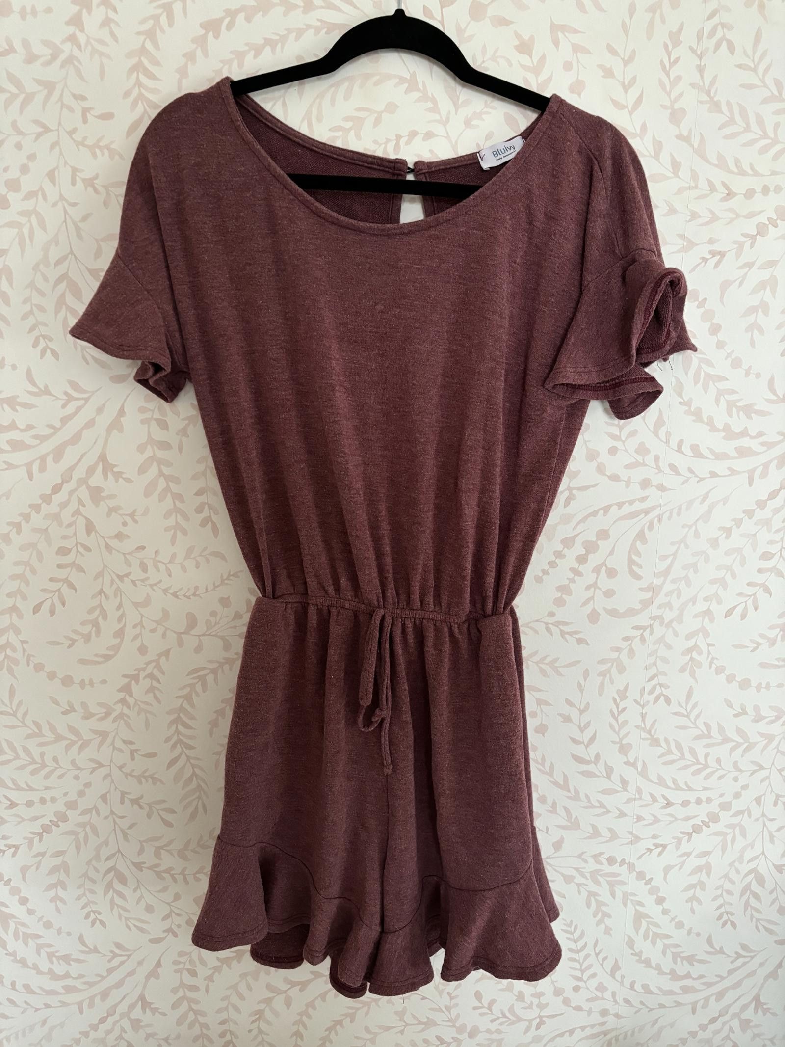 Designer EUC Stylish BluIvy Casual Ruffle Romper in Mauve Size 32" / US 10 / IT 46 - 1 Thumbnail