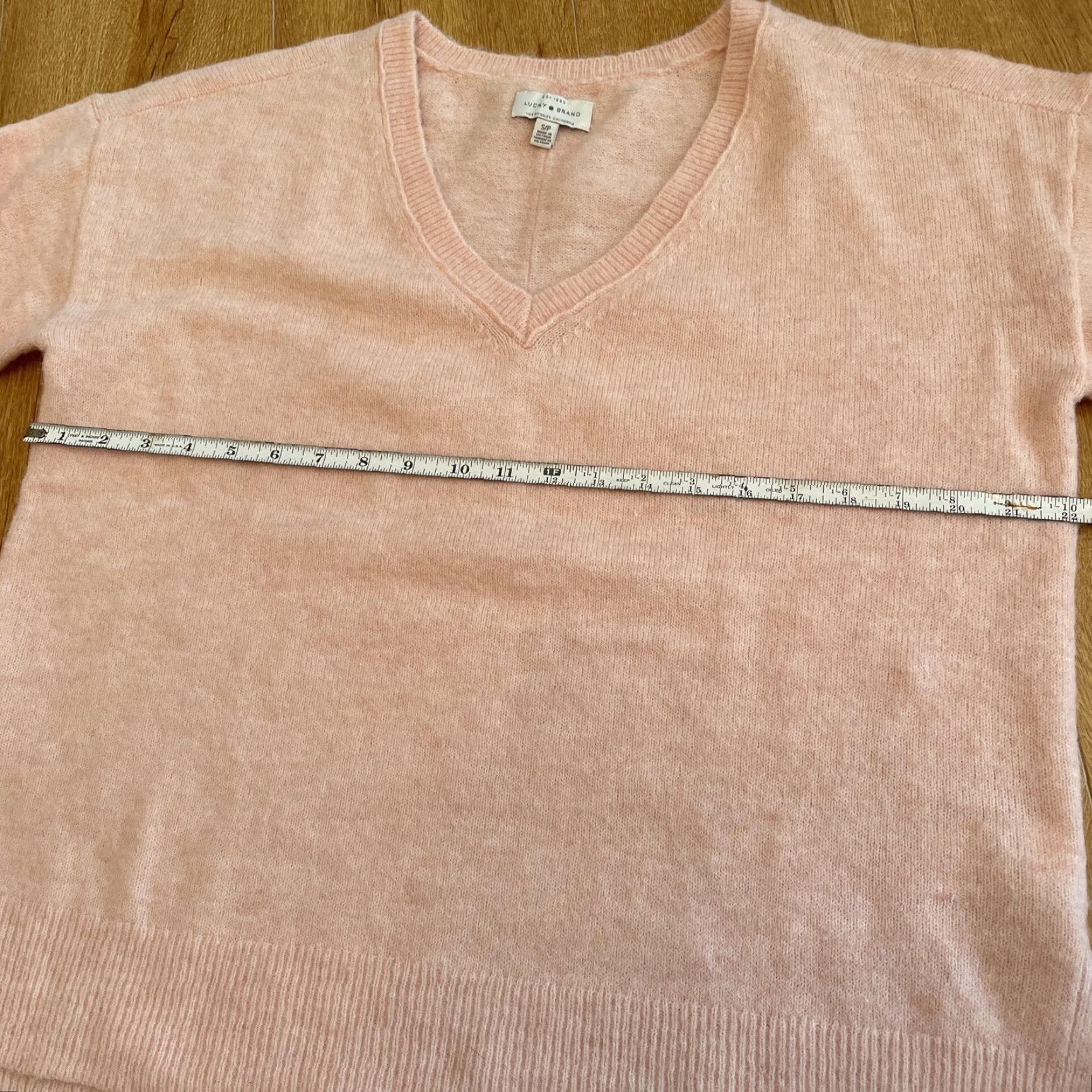 Lucky Brand Lucky Brand Sweater Women Small Pale Pink Wool Blend V-Neck Oversized Boho Lagenlook Pullover Size S / US 4 / IT 40 - 4 Thumbnail