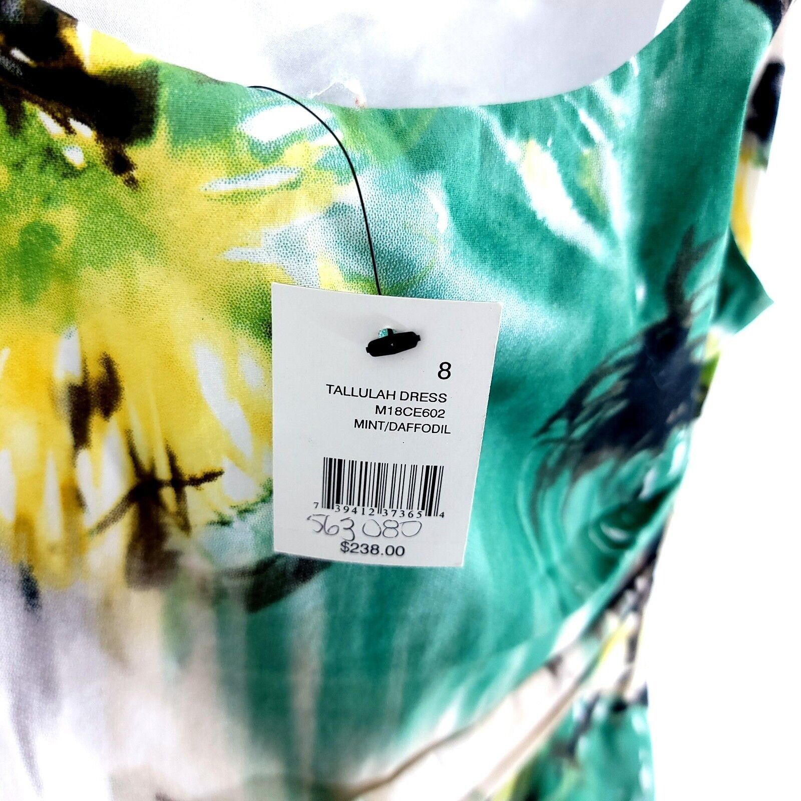 Vintage NEW Tahari Brown Green Yellow Abstract Floral Tallulah Dress Size M / US 6-8 / IT 42-44 - 5 Thumbnail