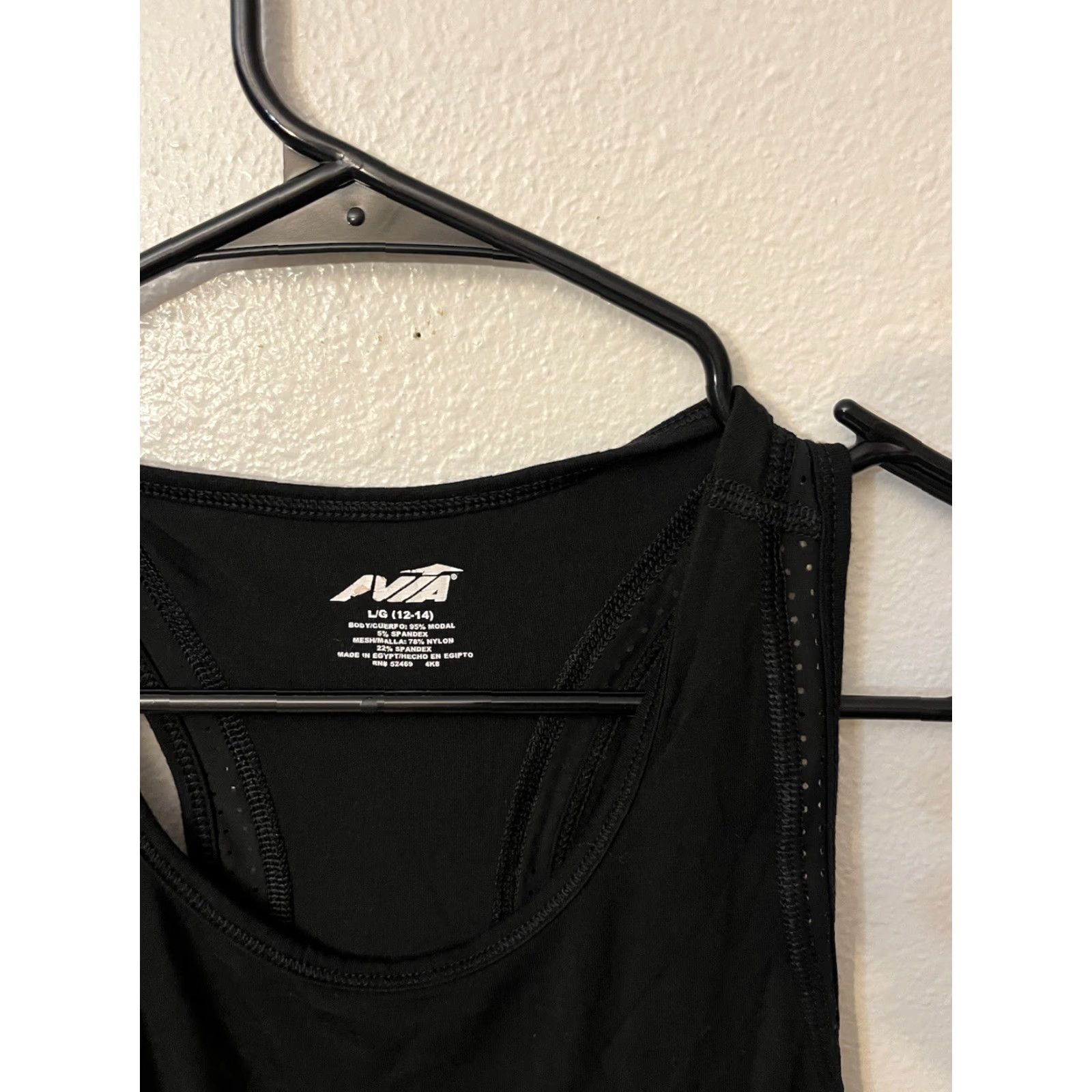 Avia Avia Tank Women's L Black Polyester Blend Breathable Sports Performance Pullover Racerback Short Sleeve Activewear Gym & Training Summer Size L / US 10 / IT 46 - 3 Thumbnail